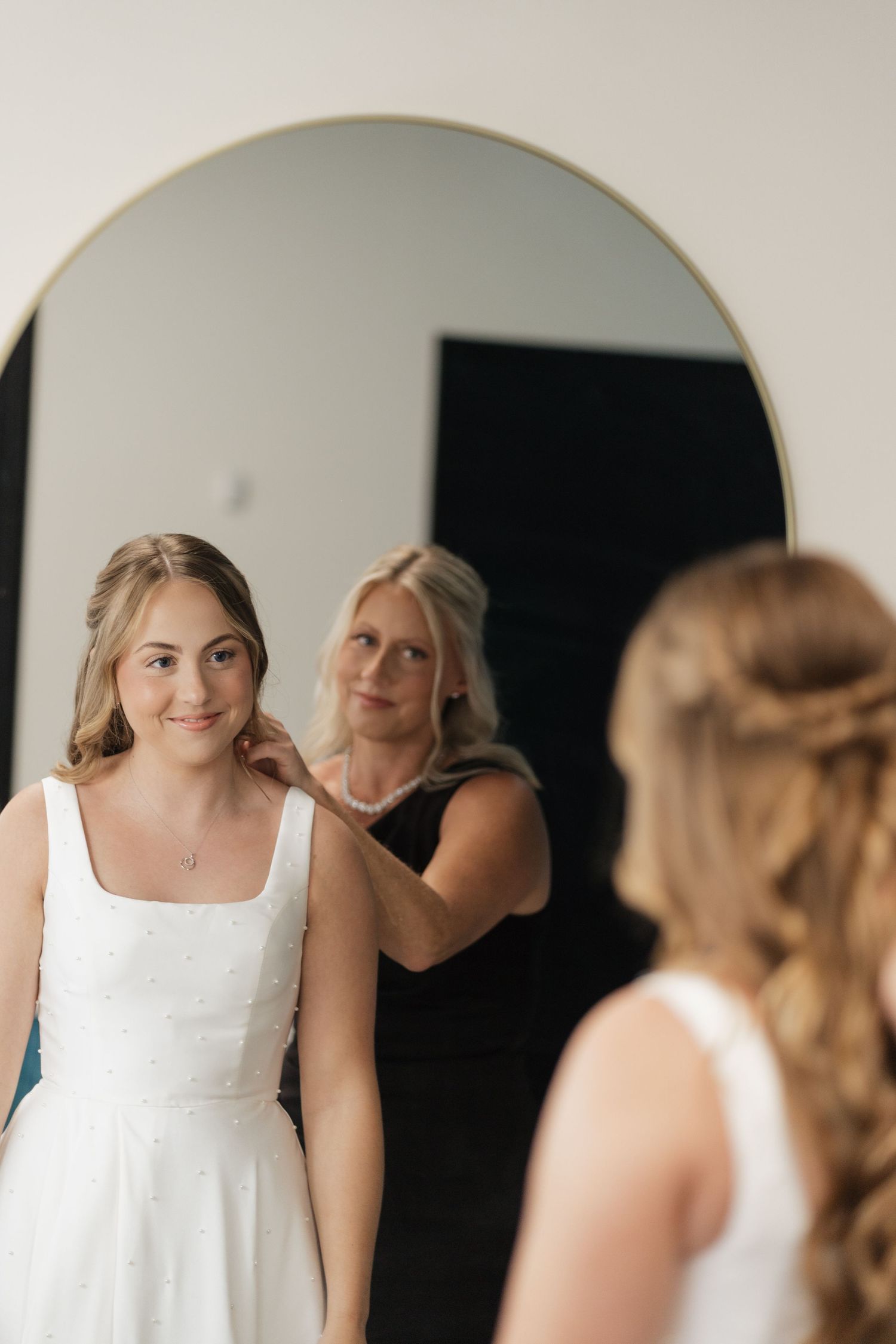 Wedding photographer in Delphi, Indiana capturing bride getting ready moments at The Vibrant, Logansport Indiana