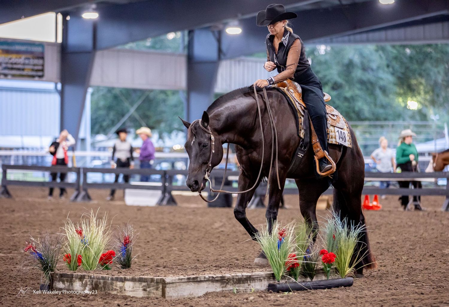 Horse and rider demonstrating precision movements on trail course at FCHC in Newberry Florida, Alachua County, Keli Wakeley photography