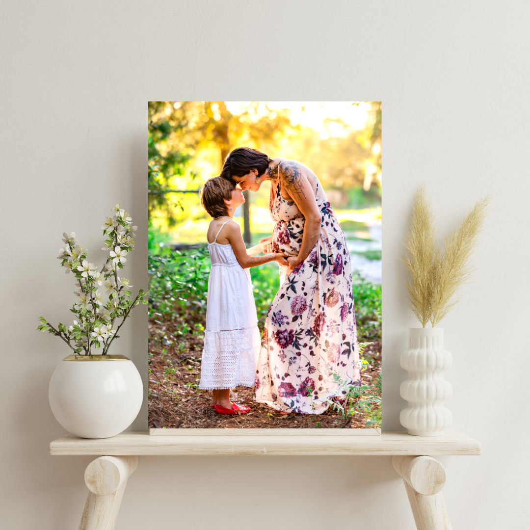 Mother and daughter portrait during maternity session in Hawthorne Florida at golden hour on farm nature setting with Keli Wakeley
