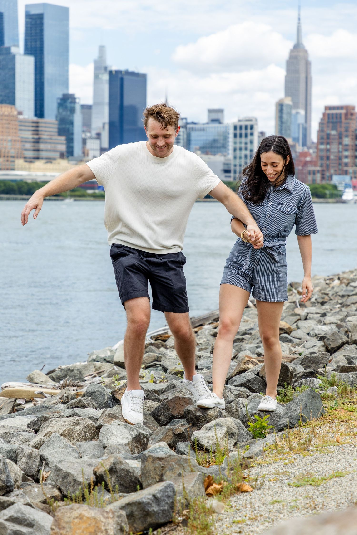 Surprise marriage proposal photography in Jersey City and NYC - Candid engagement photographer capturing romantic moments in Hoboken
