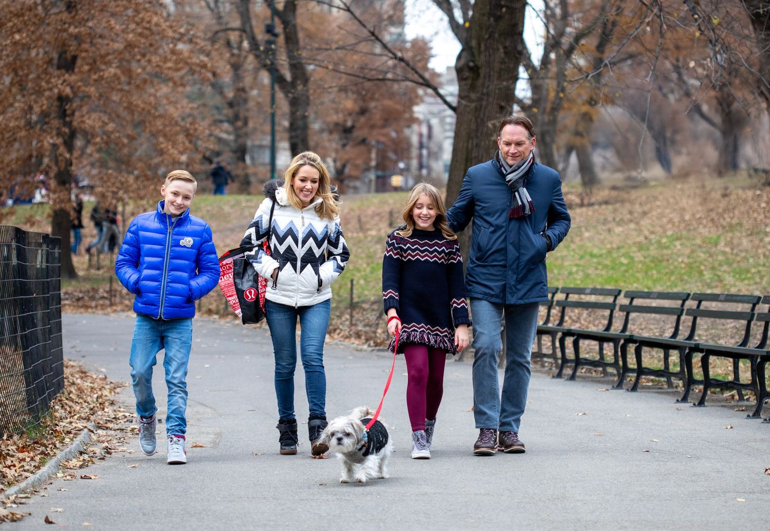 NYC family photography in Central Park — relaxed lifestyle session with trees, paths, and love.