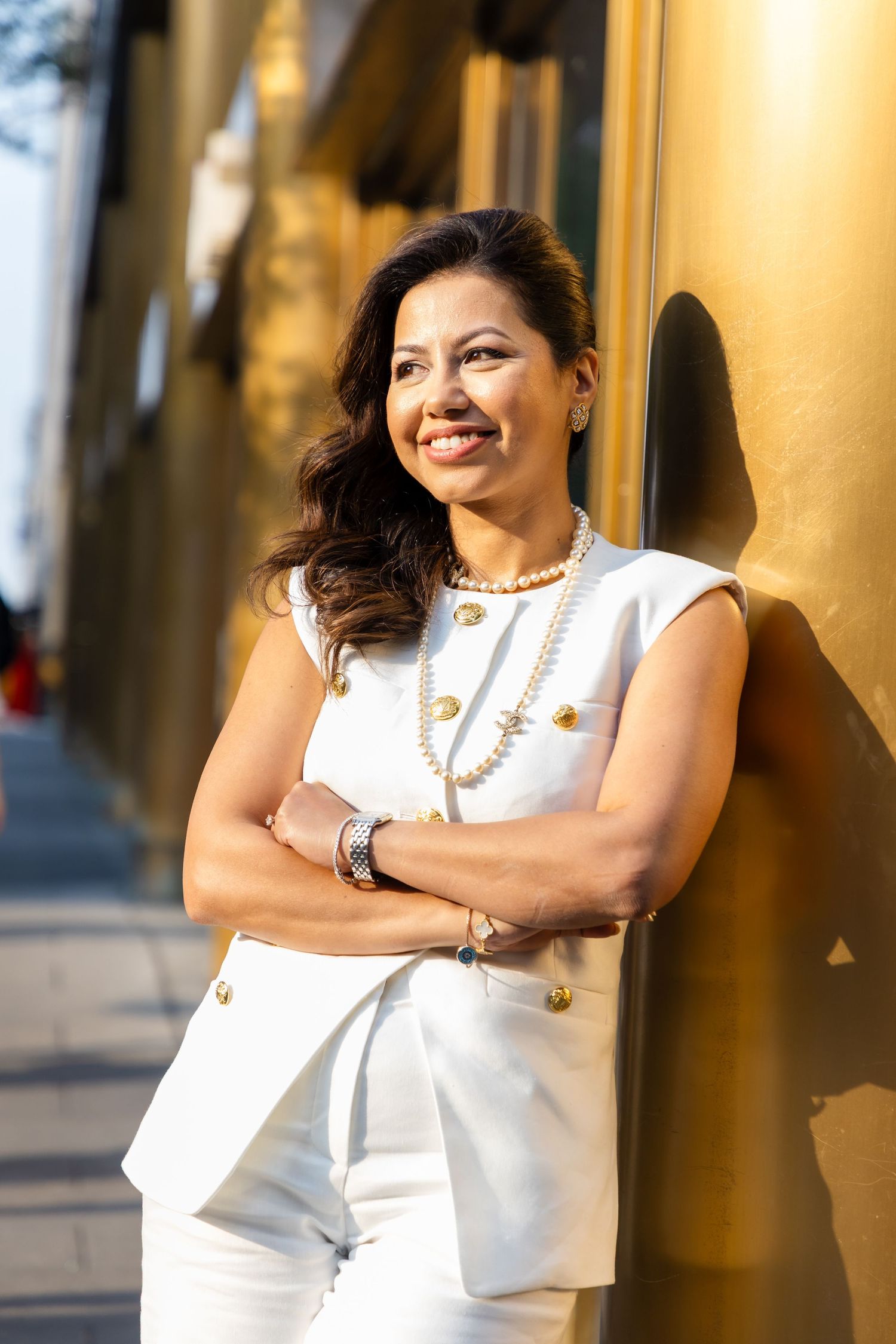 Branding portrait of a female dentist in New York City — professional headshot with natural light.