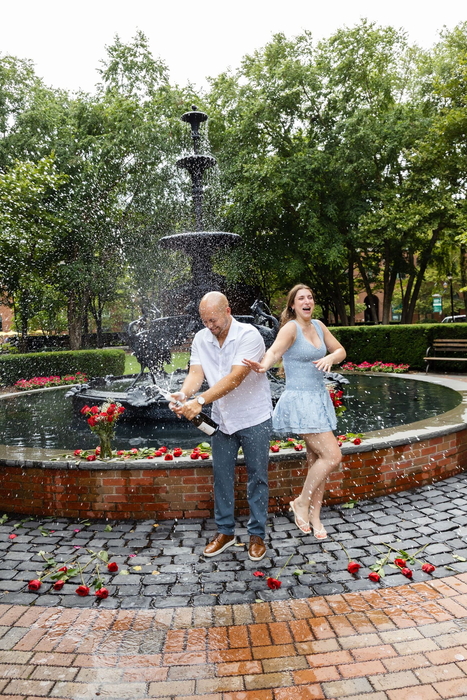 Candid engagement moment in Hoboken - Professional photographer for surprise proposals in North Jersey and Manhattan.
