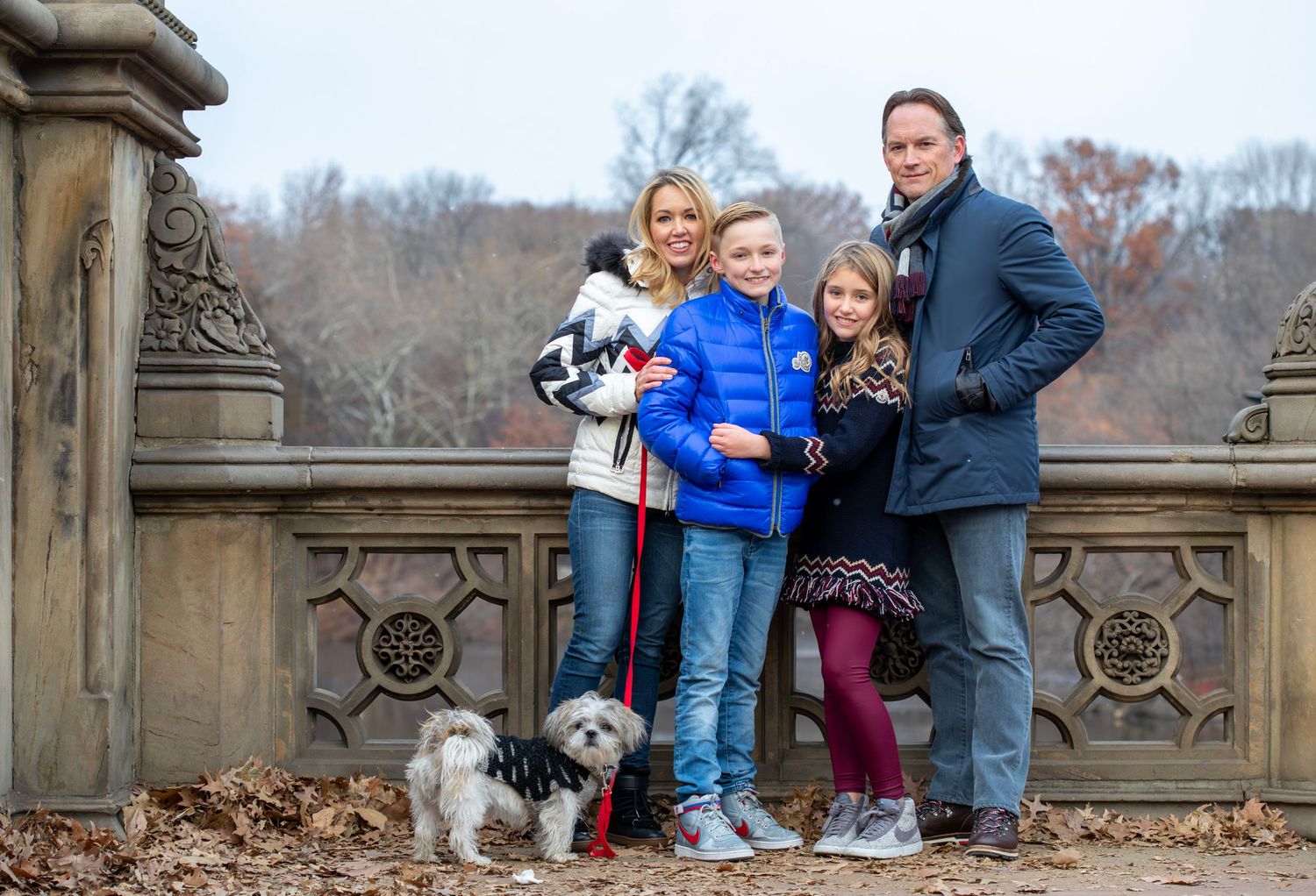 NYC family photography in Central Park — relaxed lifestyle session with trees, paths, and love.
