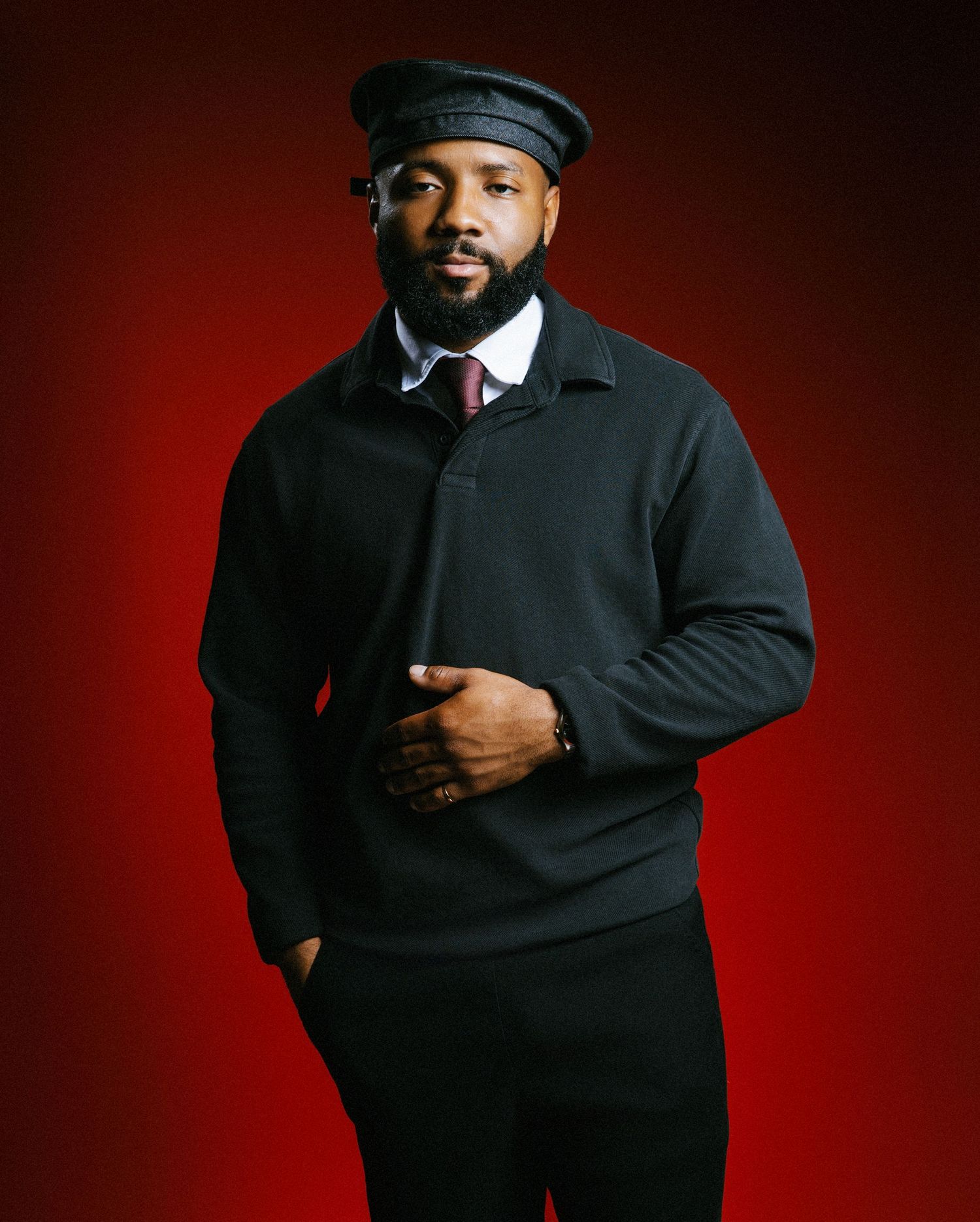 Portrait photo in-studio with creative posing and soft lighting by Tampa Photographer Rashad Gilmore