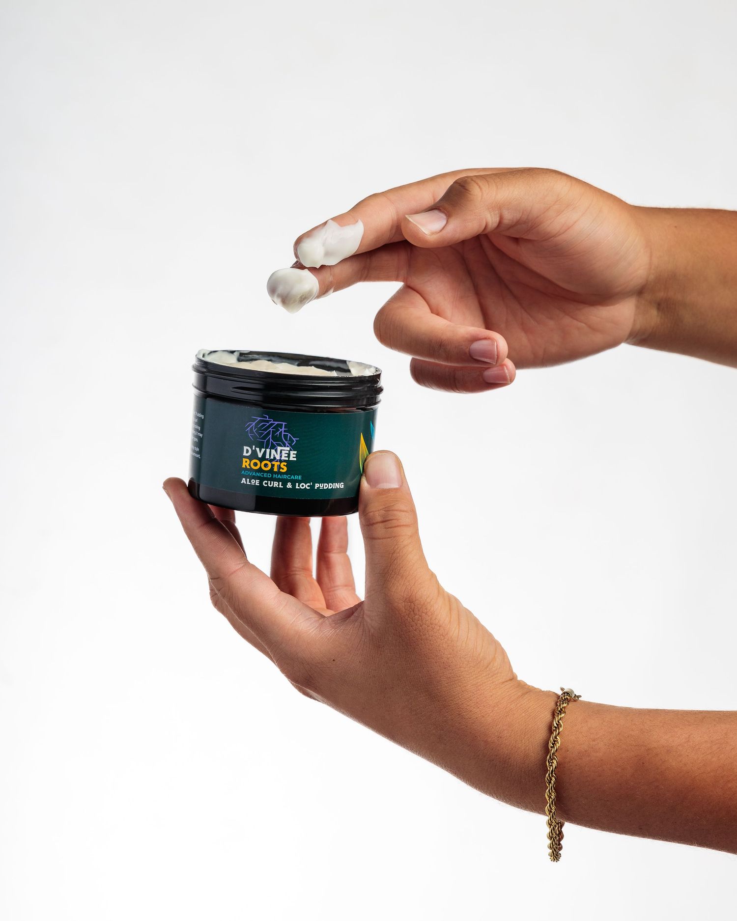 E-commerce product photo for Tampa hair care brand with clean white backdrop