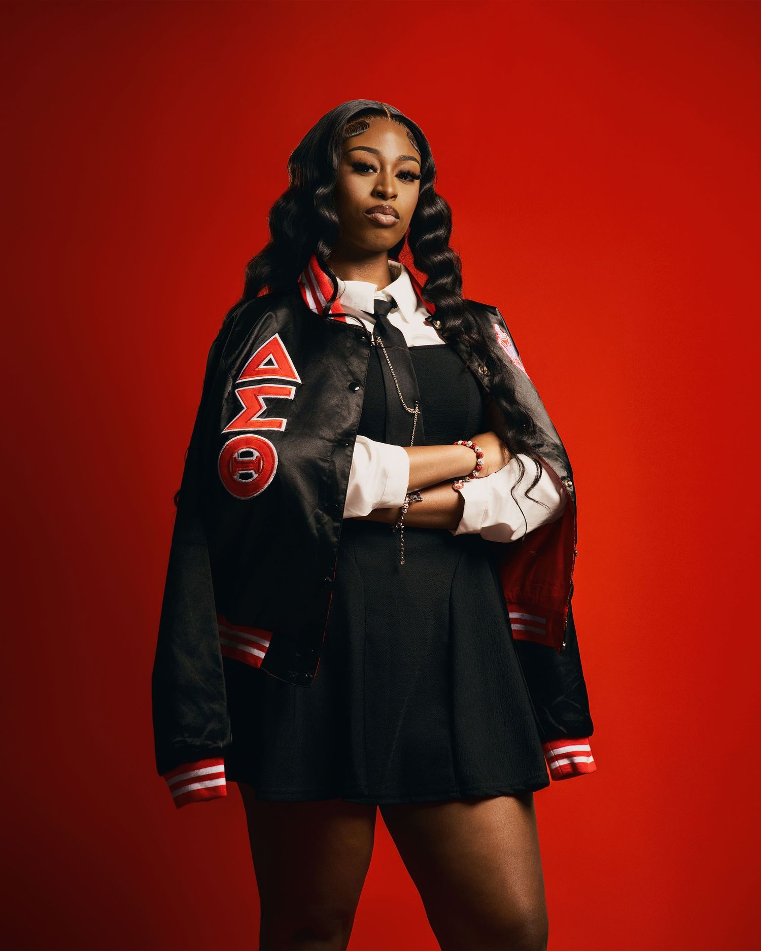 Graduation photo session in-studio with creative posing and bold colors by Rashad Gilmore
