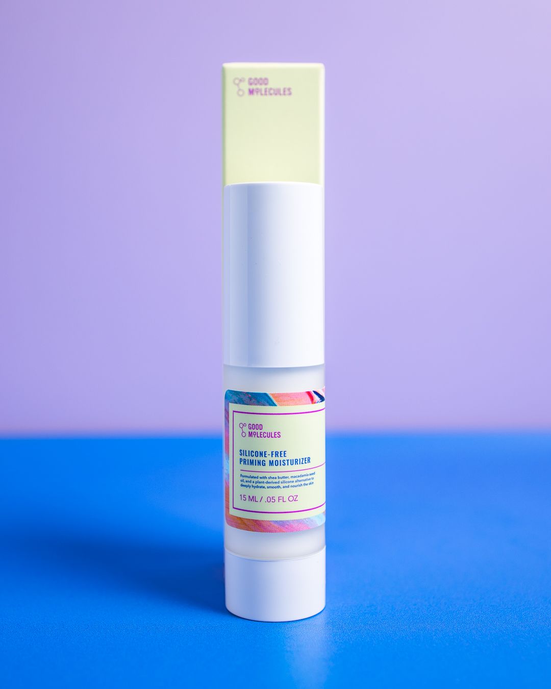 White prescription medication bottle on a blue gradient background with soft lighting and shadows.