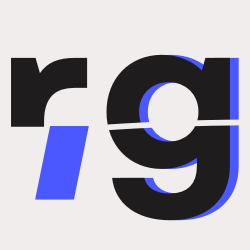 Black and blue text logo design on white background.