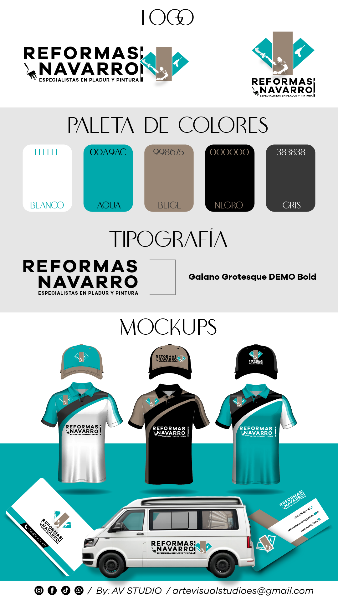 iseño de identidad visual y aplicaciones de marca para Reformas Navarro