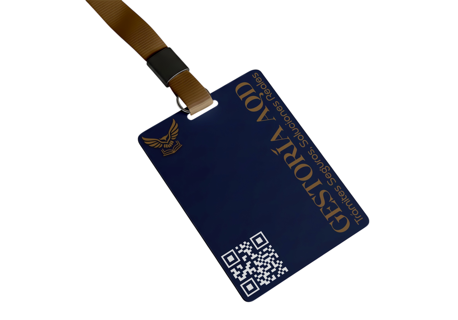 Diseño de acreditación corporativa con identidad visual personalizada