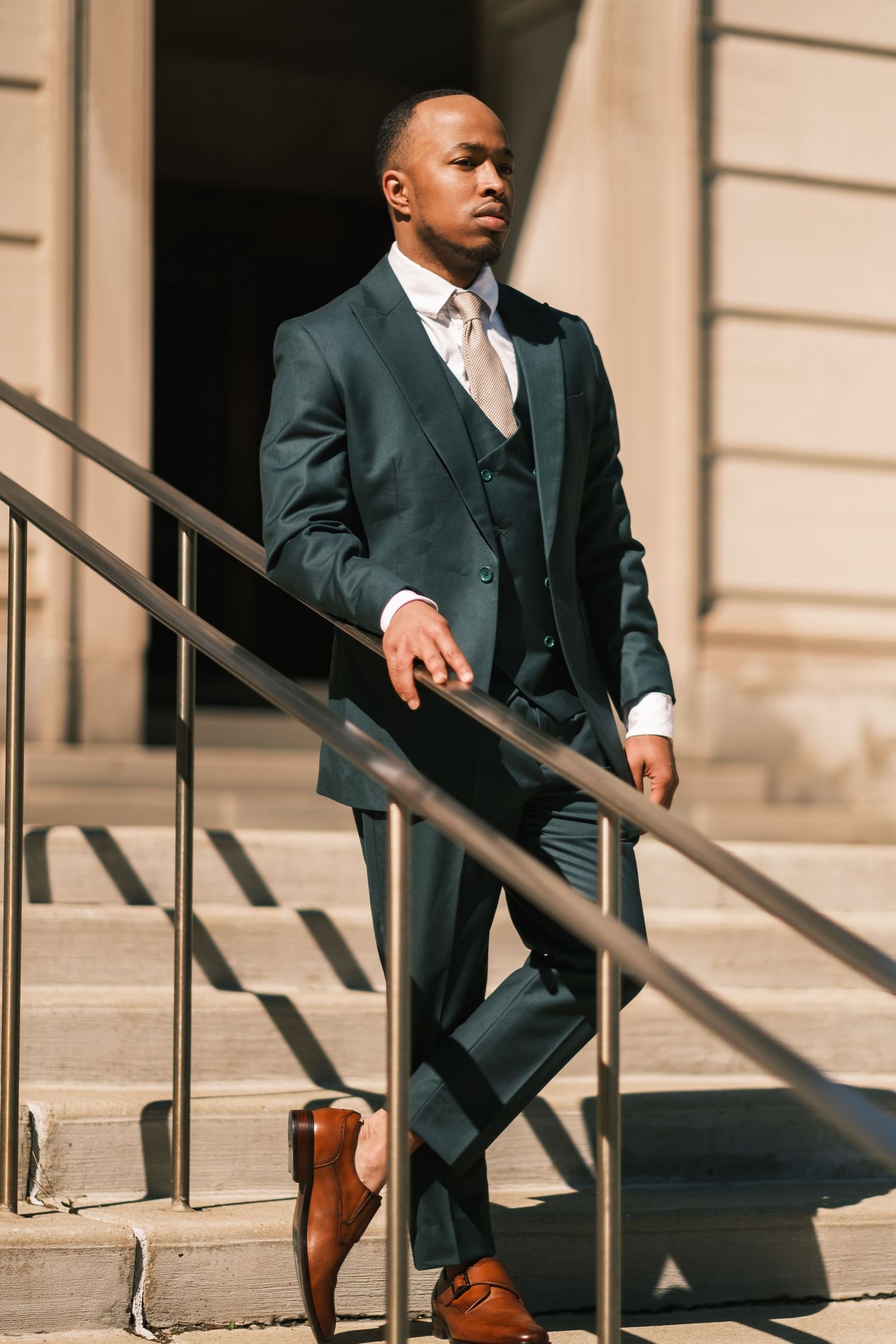 lifestyle portrait with warm tones and minimal styling