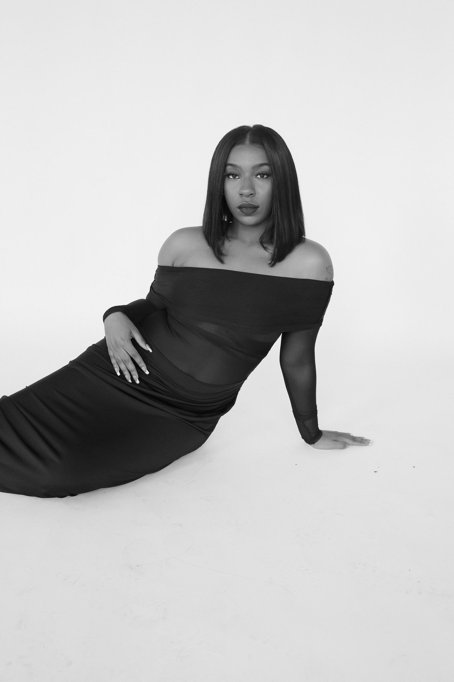 moody editorial portrait in natural light