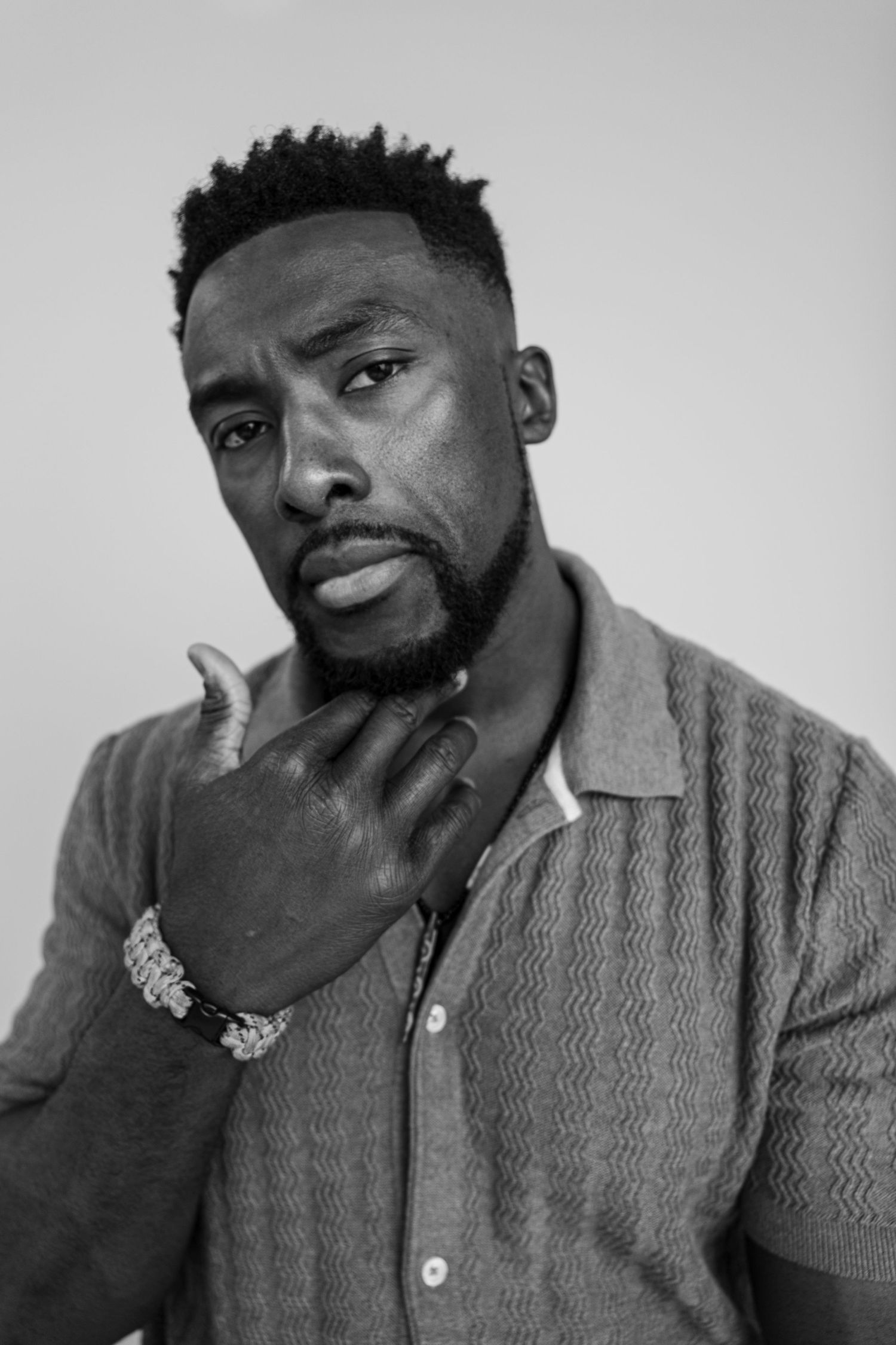 moody editorial portrait in natural light
