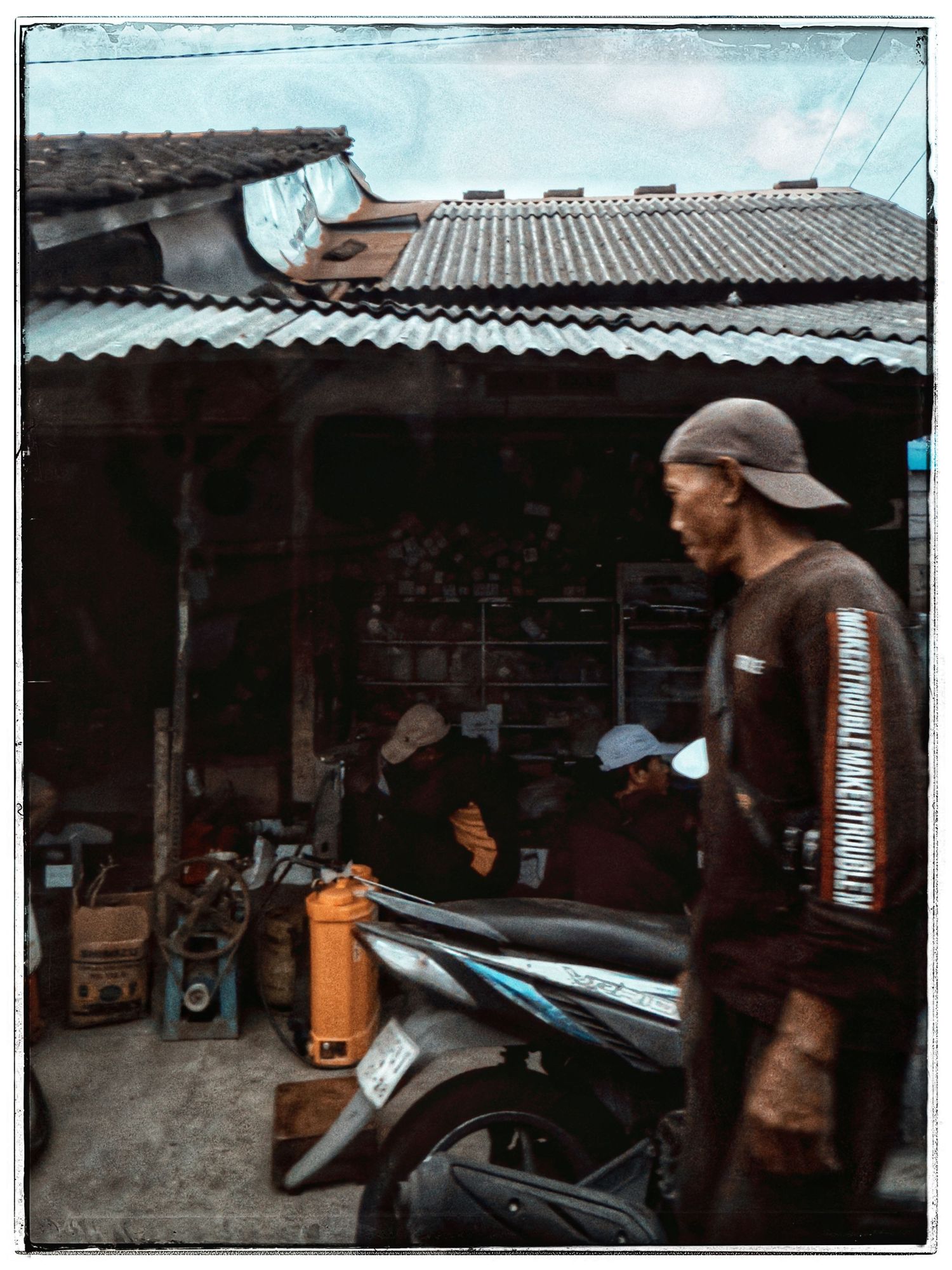 cinematic travel portrait with a scenic backdrop