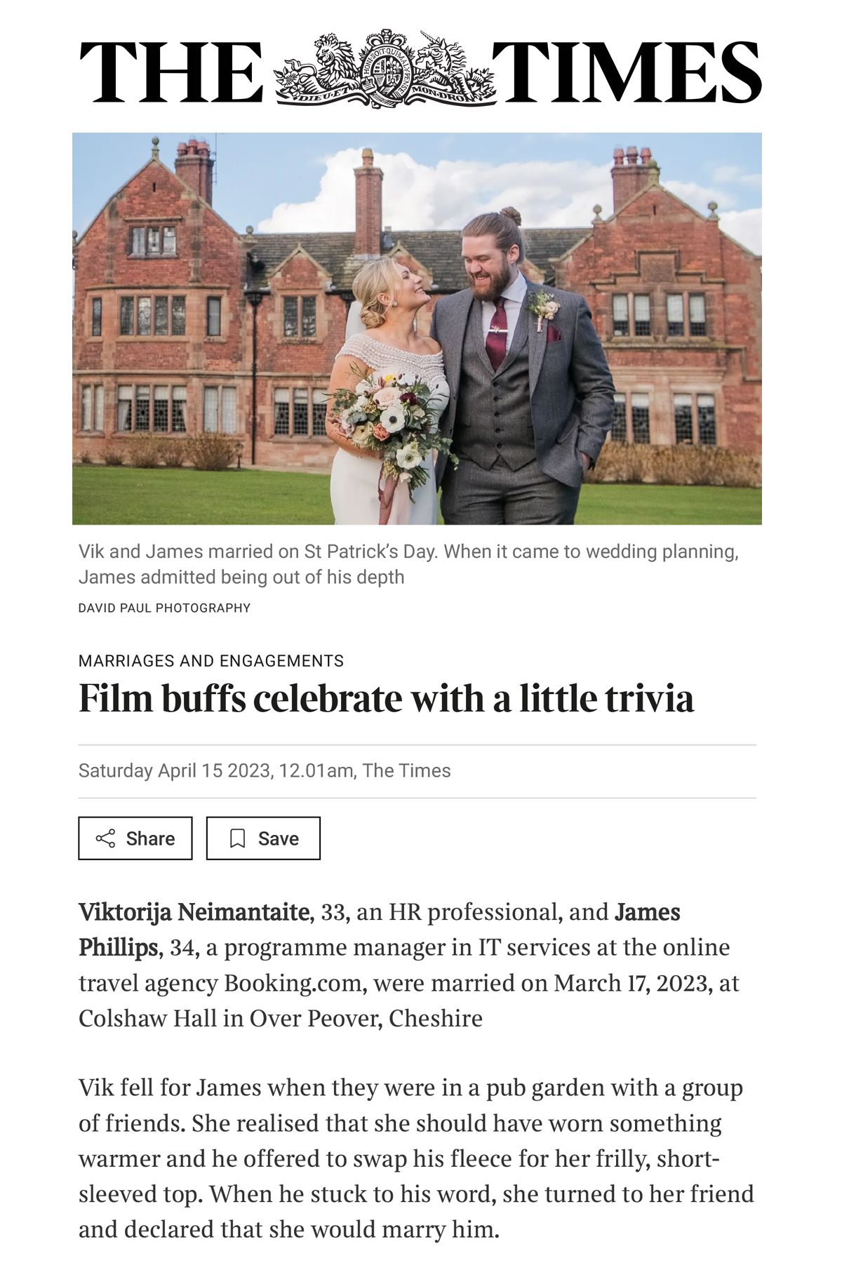 Colshaw Hall Cheshire Wedding Photographer Venue