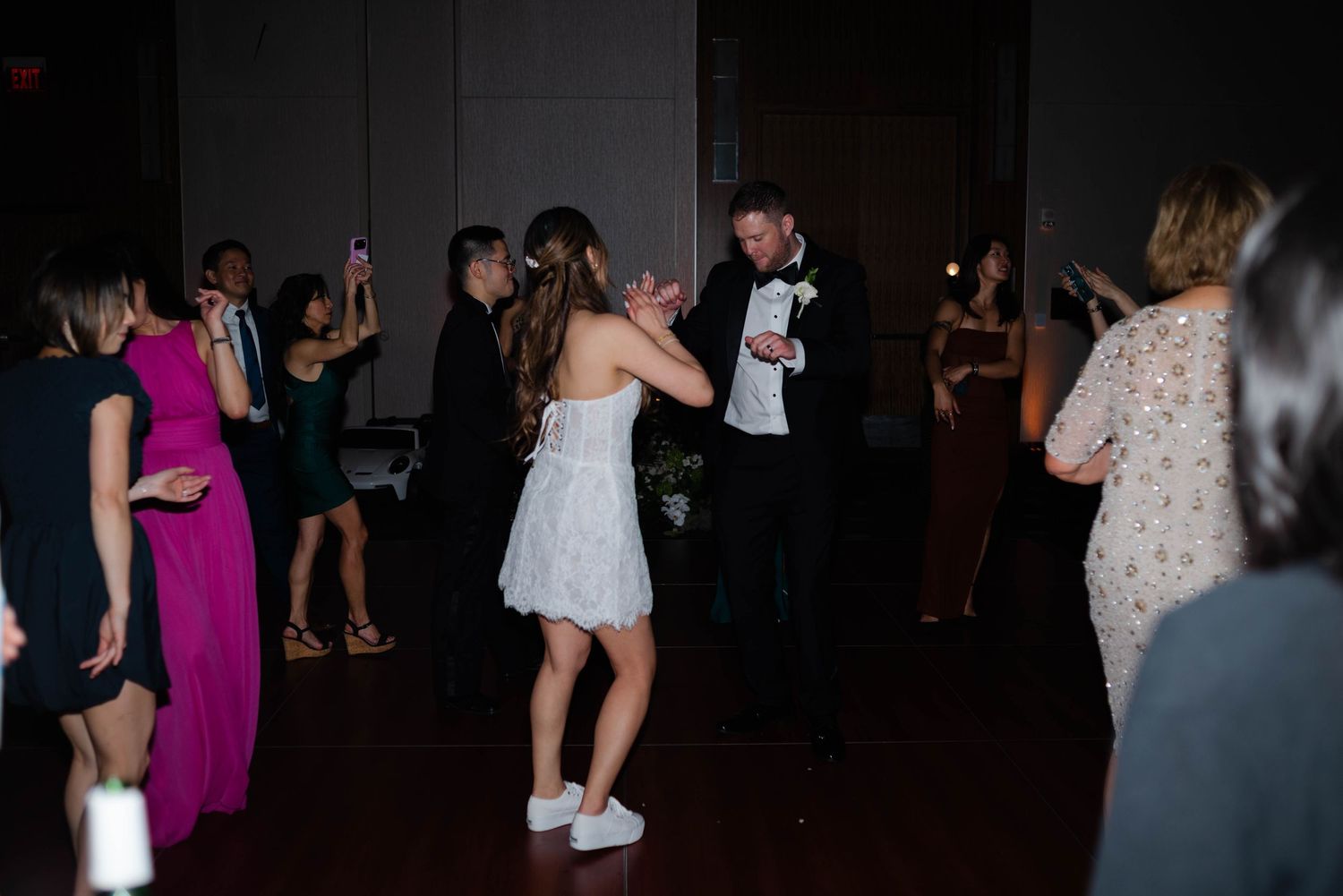 The bride and groom enjoying the dance floor.