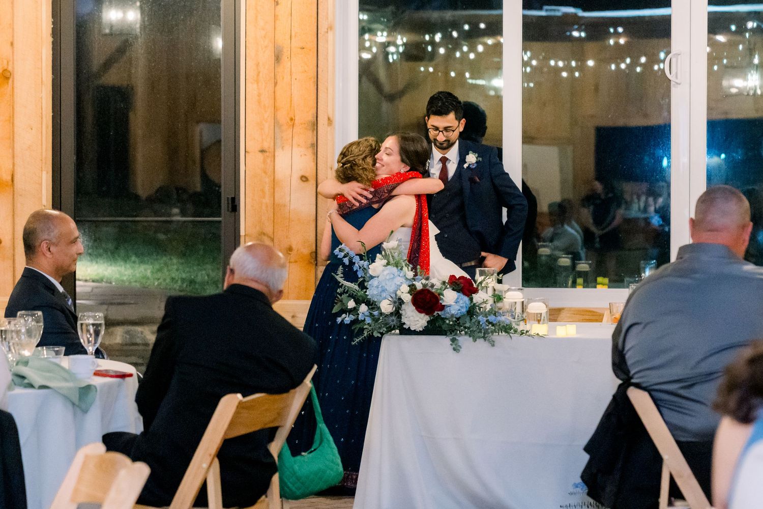 Hugging mom after her toast - Old Farm Winery at Hartland