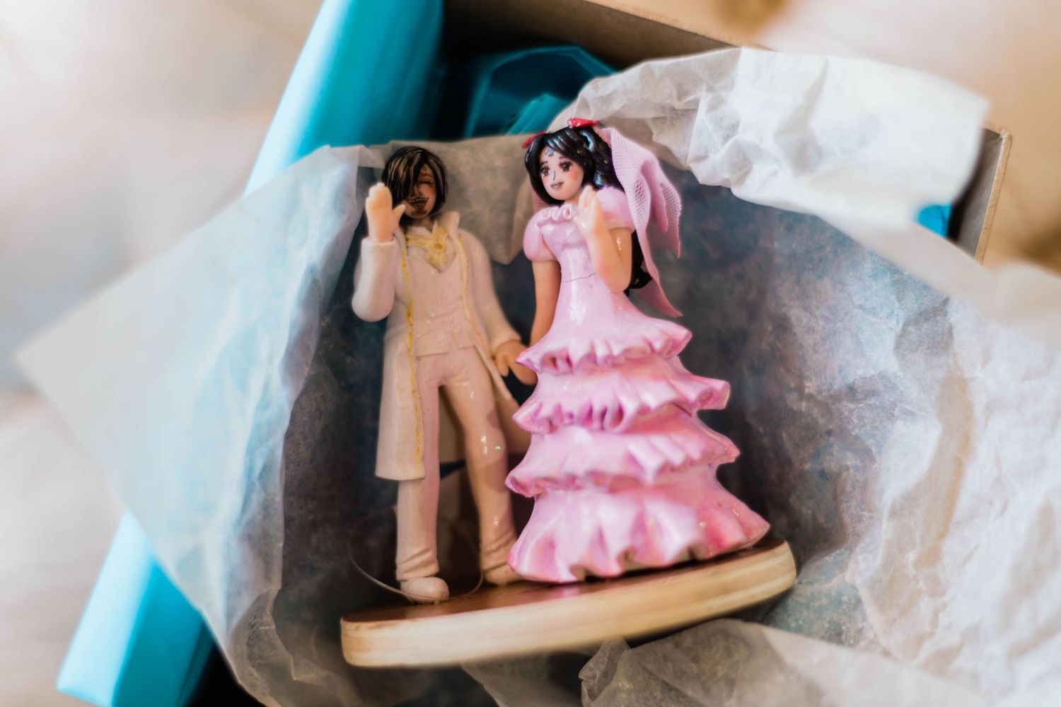 Wedding cake toppers, Great Marsh Estate wedding