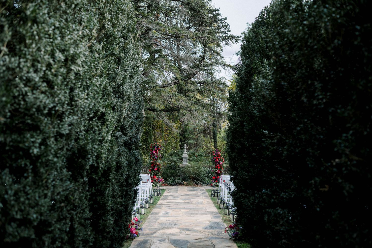 Rust Manor House outdoor garden wedding ceremony site in Leesburg, Virginia
