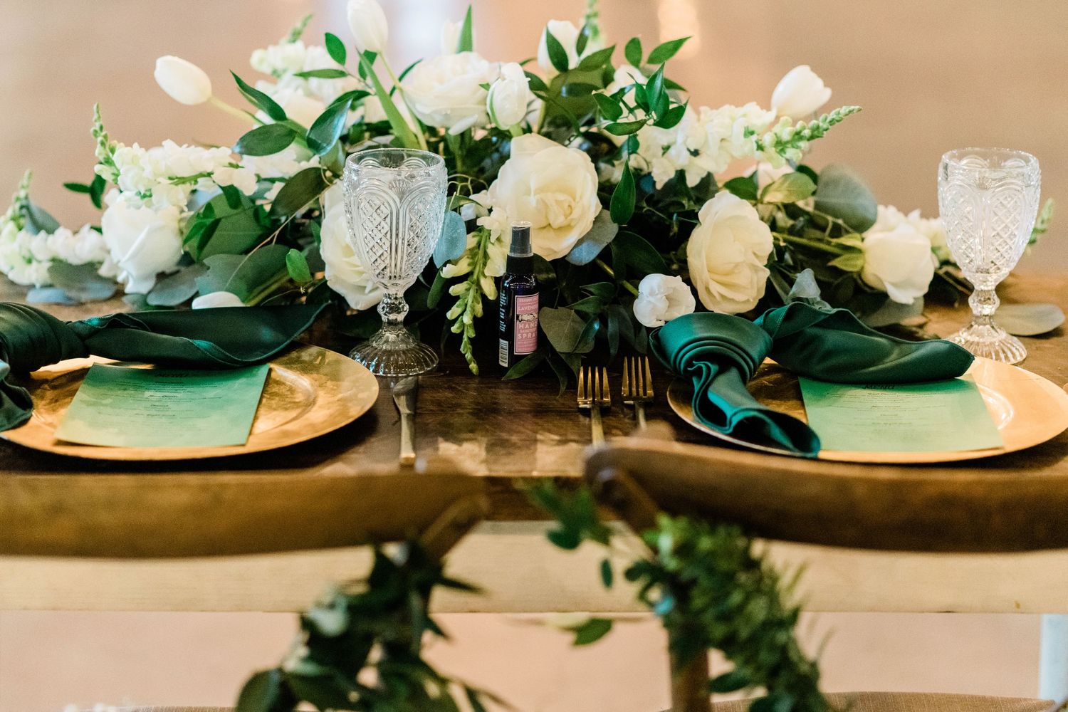 Sweetheart table at Great Marsh Estate wedding