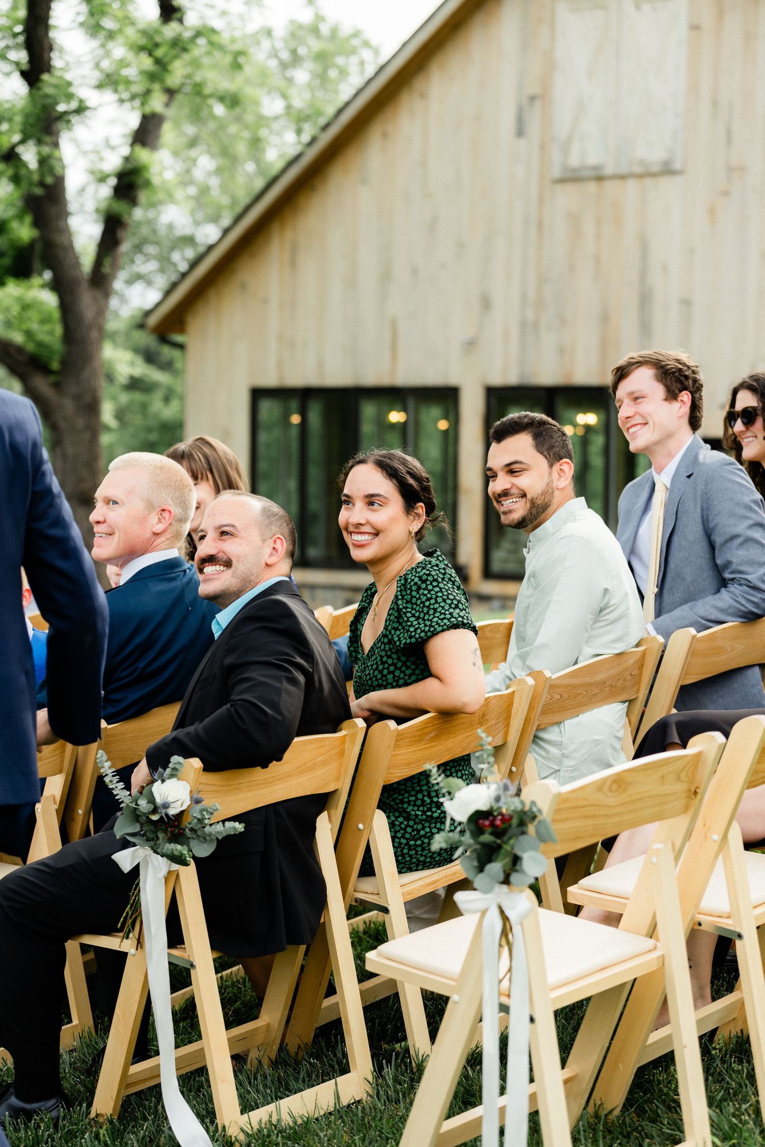 The wedding guests having a little fun at the wedding ceremony- Old Farm Winery at Hartland