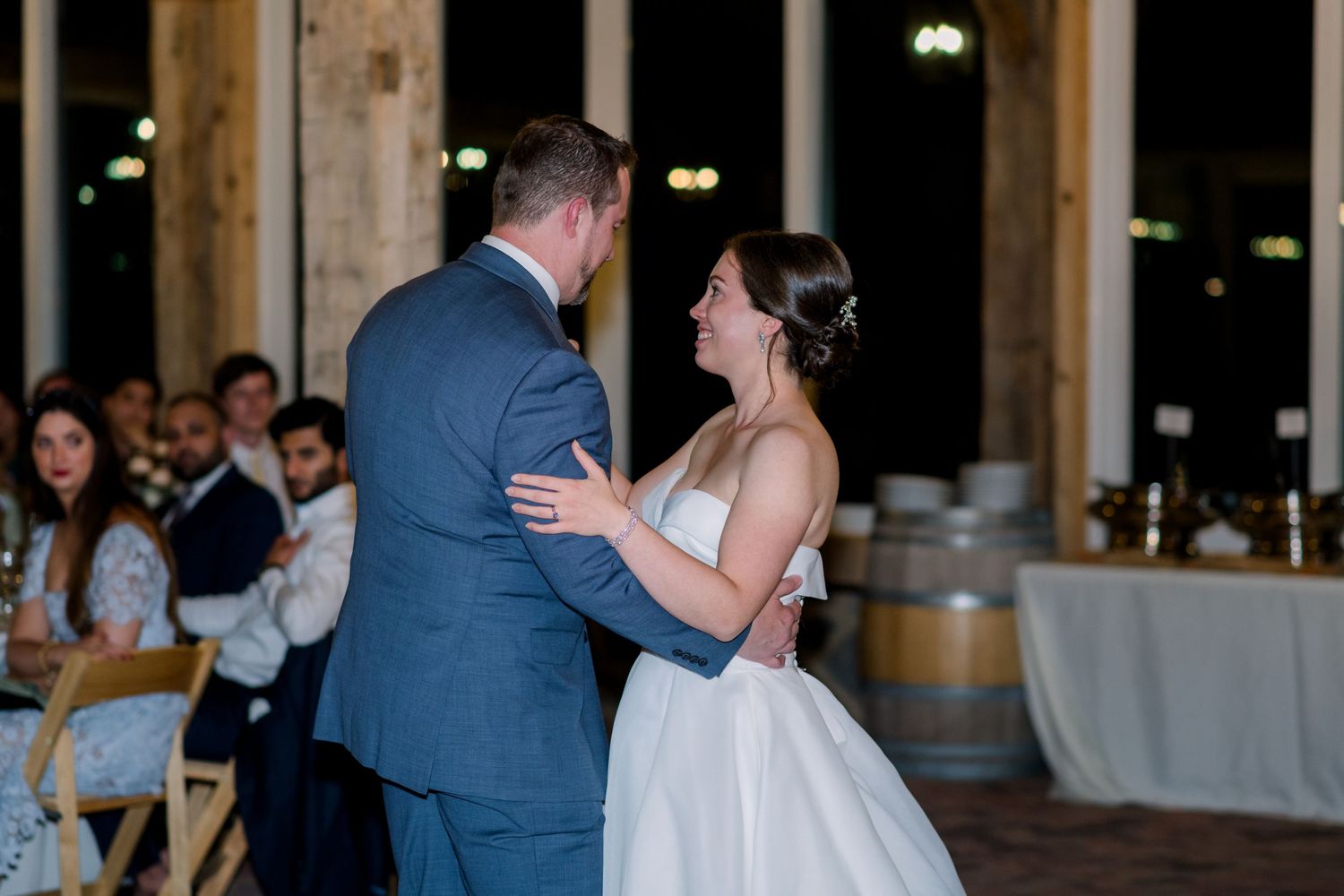 First dance with father of the bride- wedding reception at Old Farm Winery.