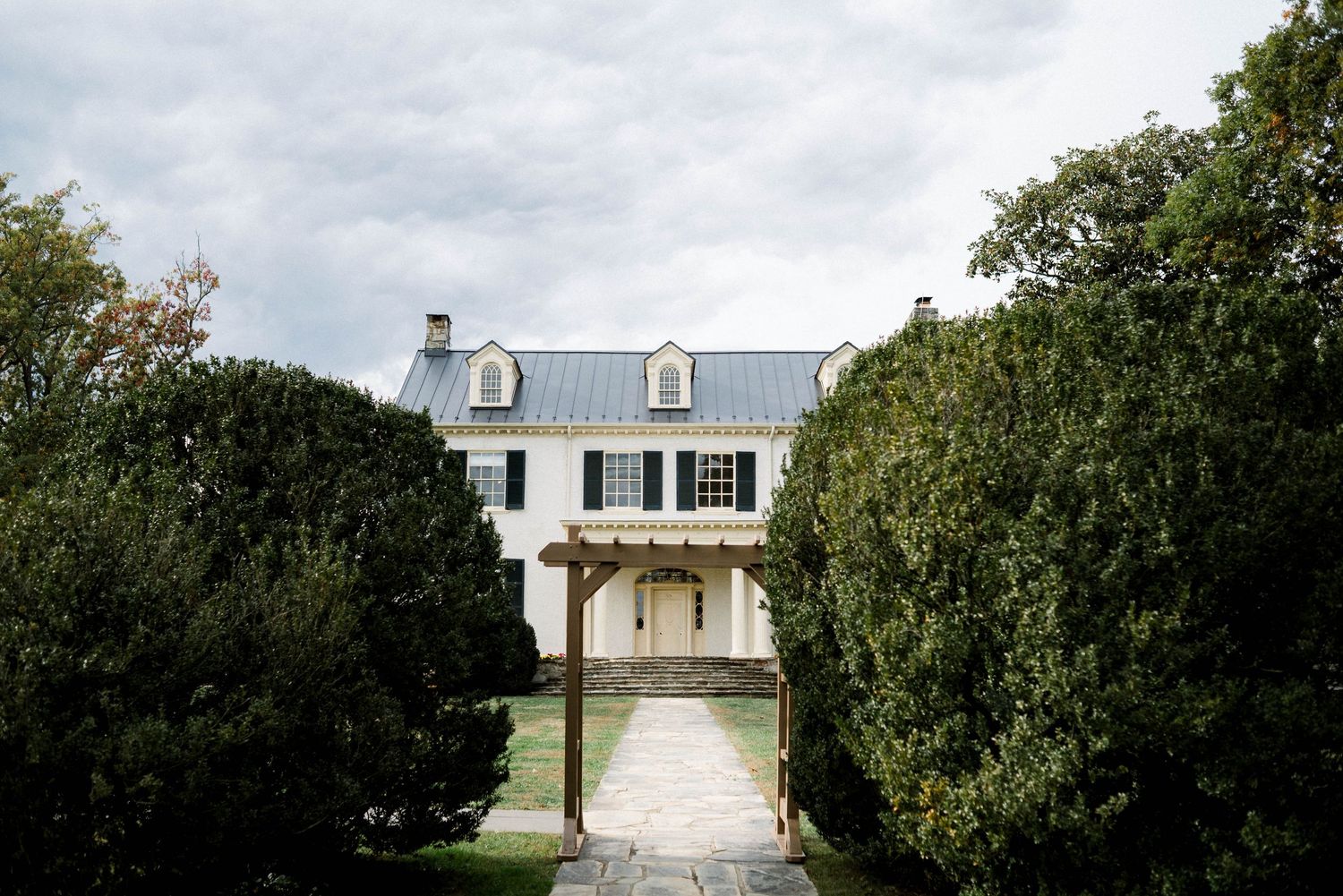 View of Rust Manor House from garden ceremony site.