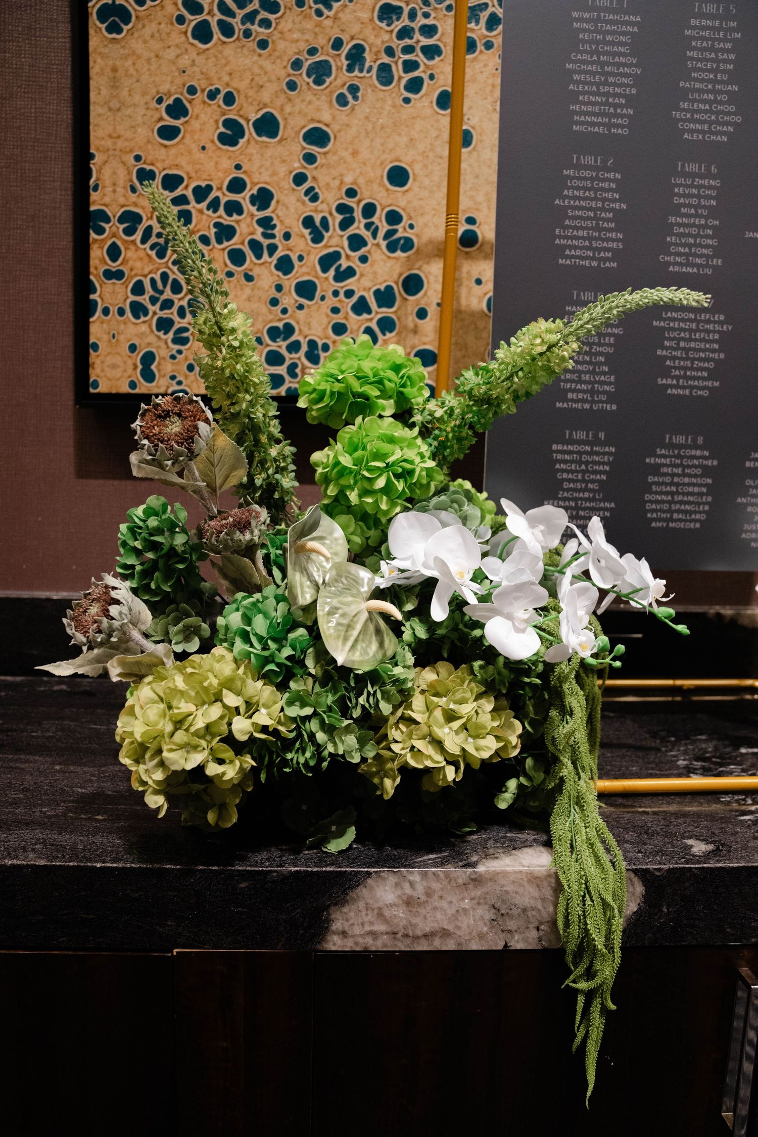 Beautiful cocktail hour florals.