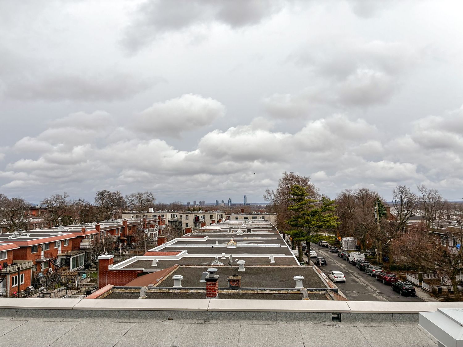 Modern residential building exterior photographed in Montréal showing clean architecture and urban surroundings