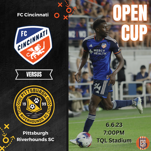 Soccer players from FC Cincinnati and Pittsburgh compete in an action-packed match at the Open Cup tournament.