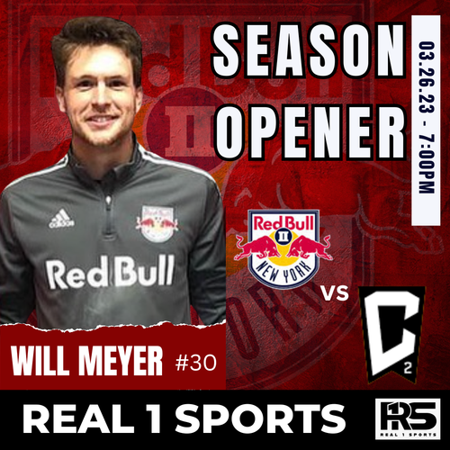 Red and black social media banner for Red Bull sports featuring team players and branding elements.