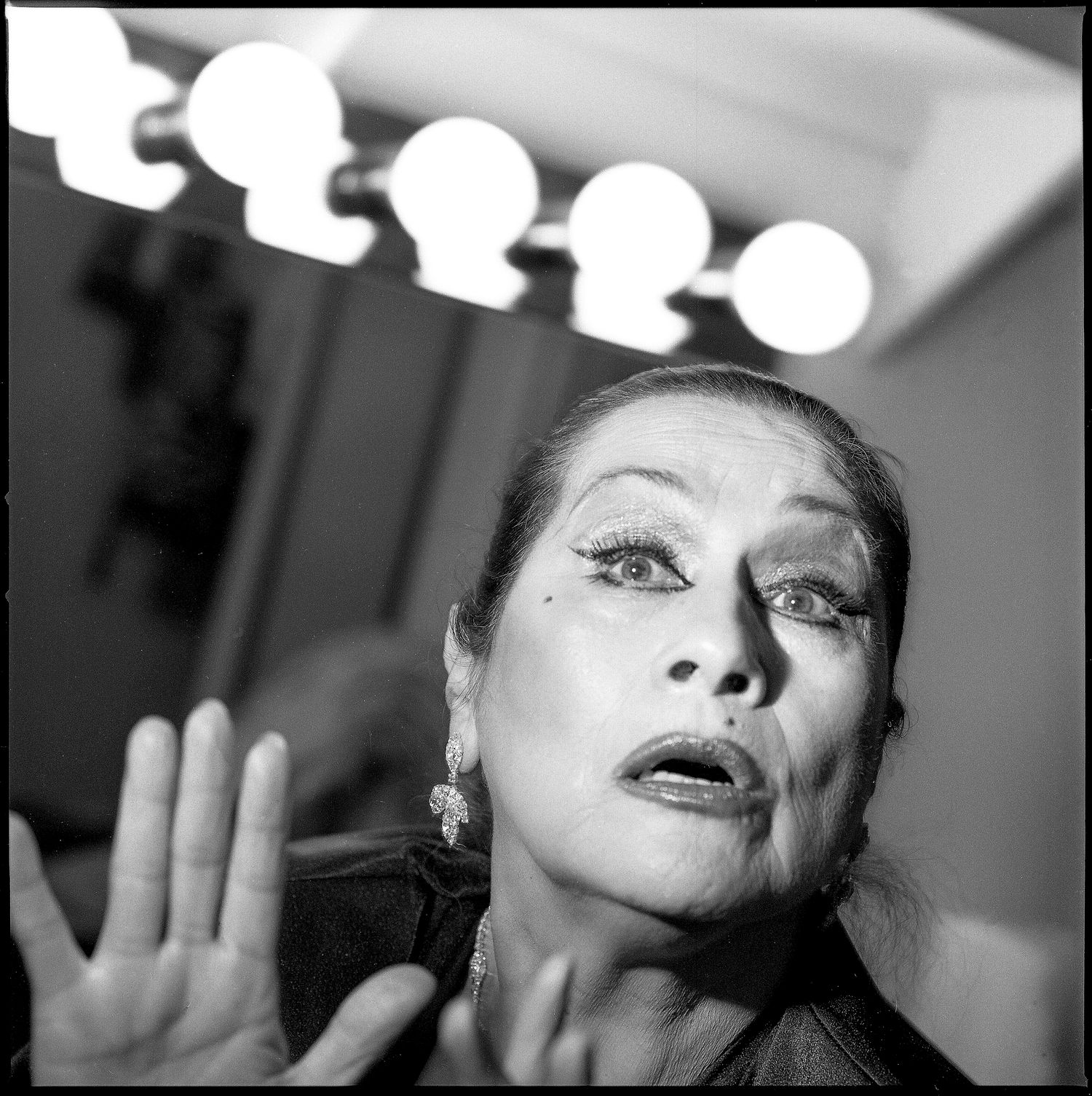 Yma Sumac, the soprano singer, had a range of over 5 octaves, West 26th studio, NYC.