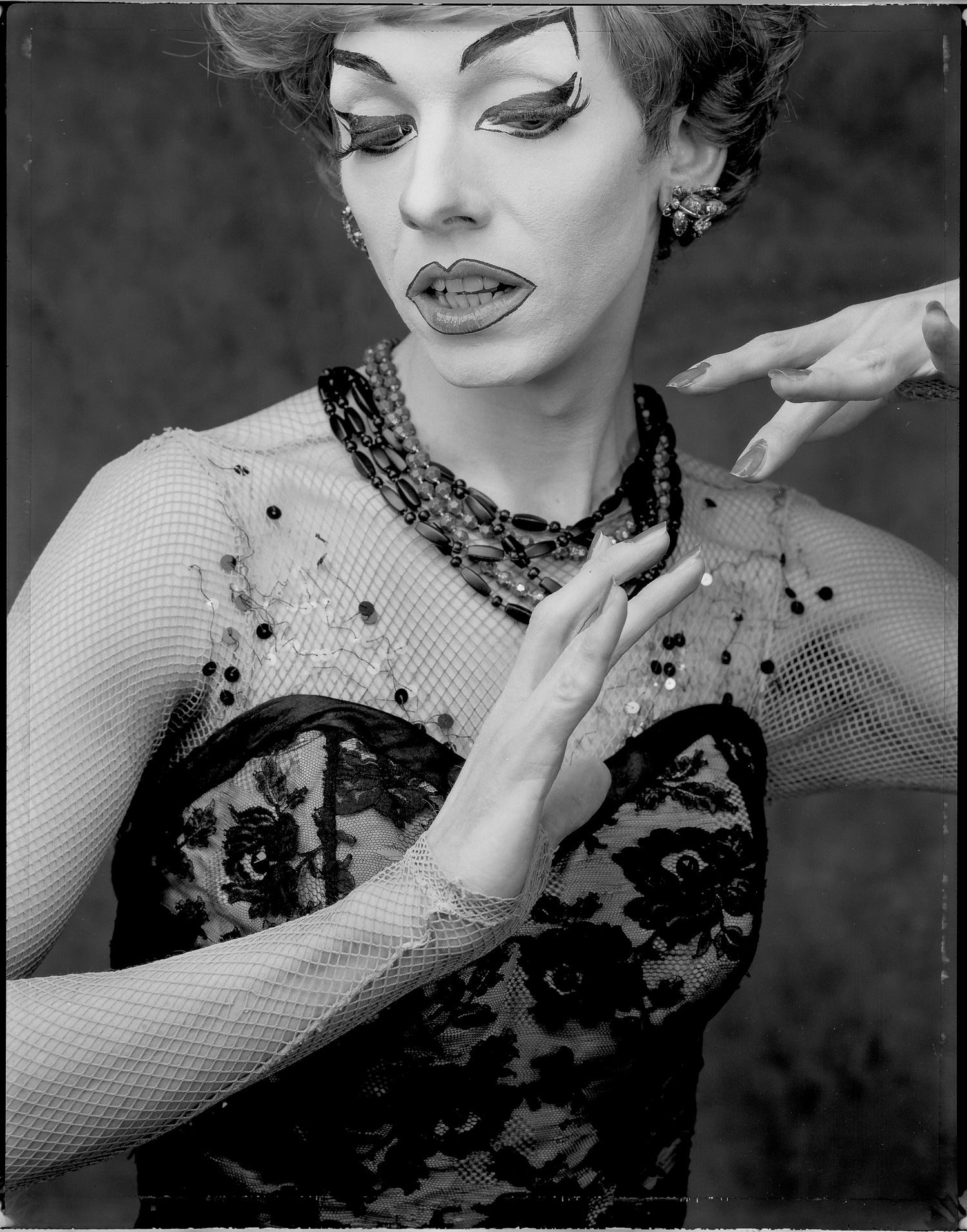 Lypsinka, NYC based drag artist and actor at the West 26th studio, NYC.