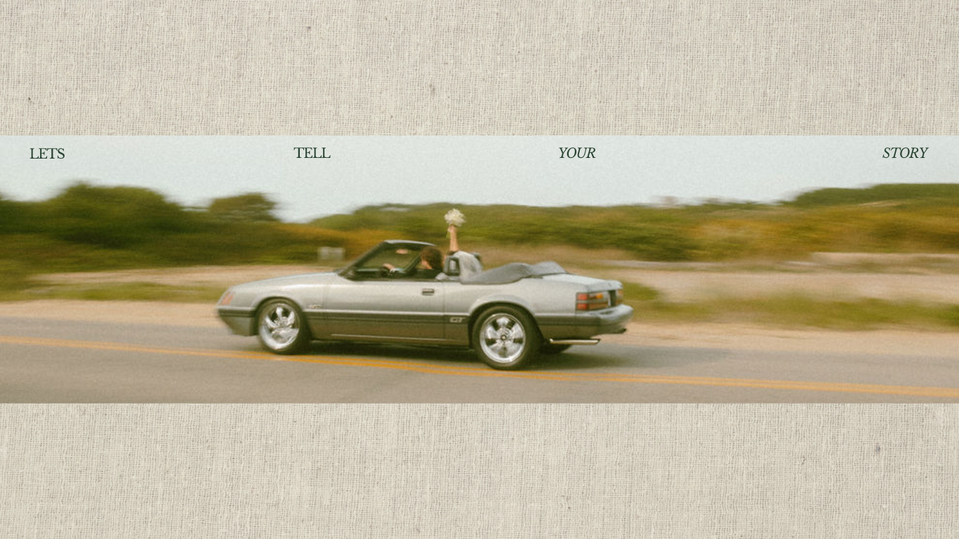 Vintage convertible car driving through a scenic countryside landscape. Cape Cod