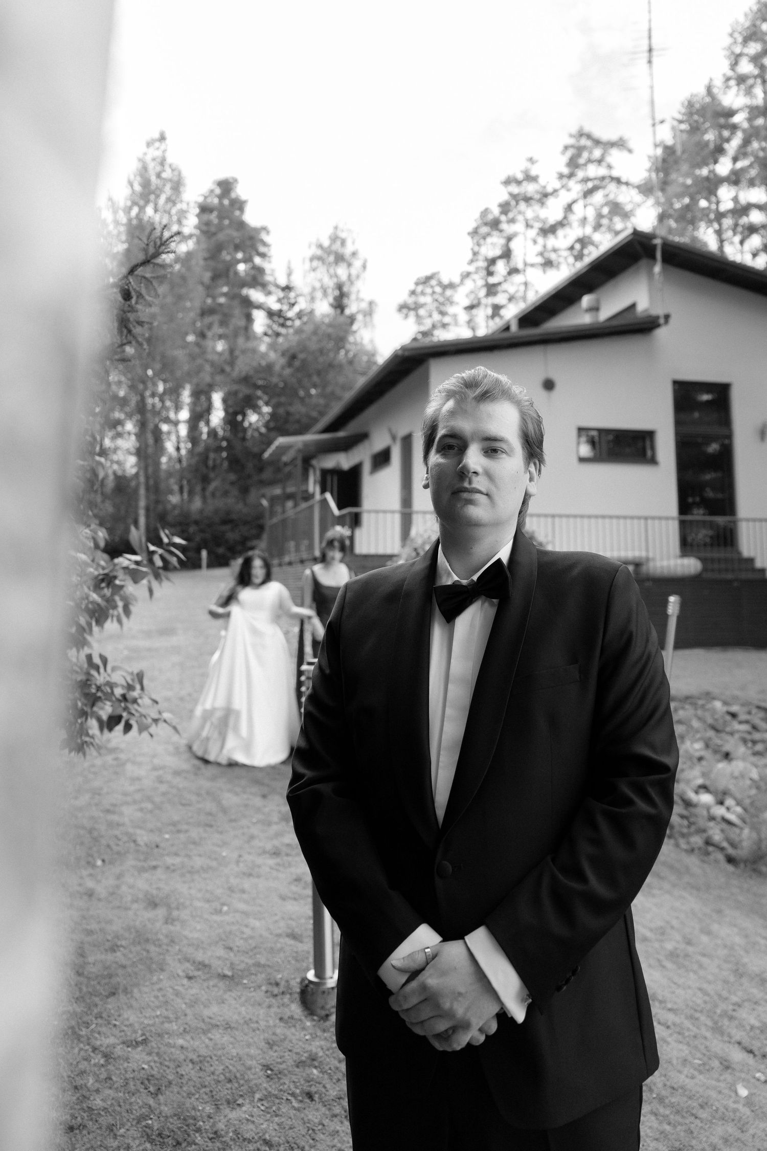 Emotional wedding first look moment between bride and groom. Destination wedding photographer