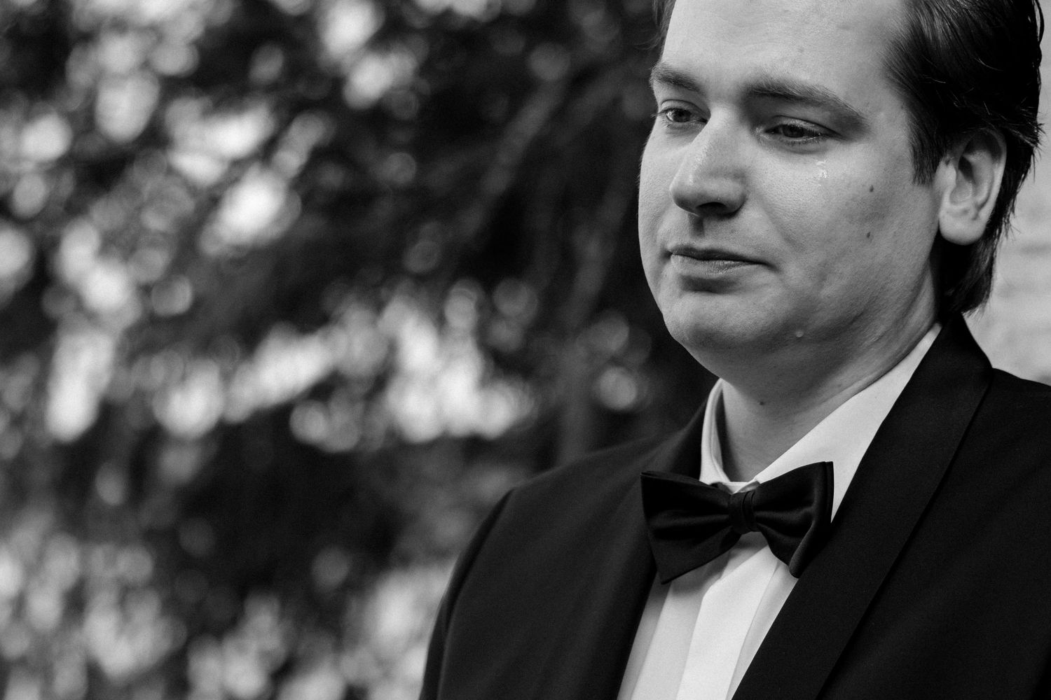Emotional wedding first look moment between bride and groom. Destination wedding photographer