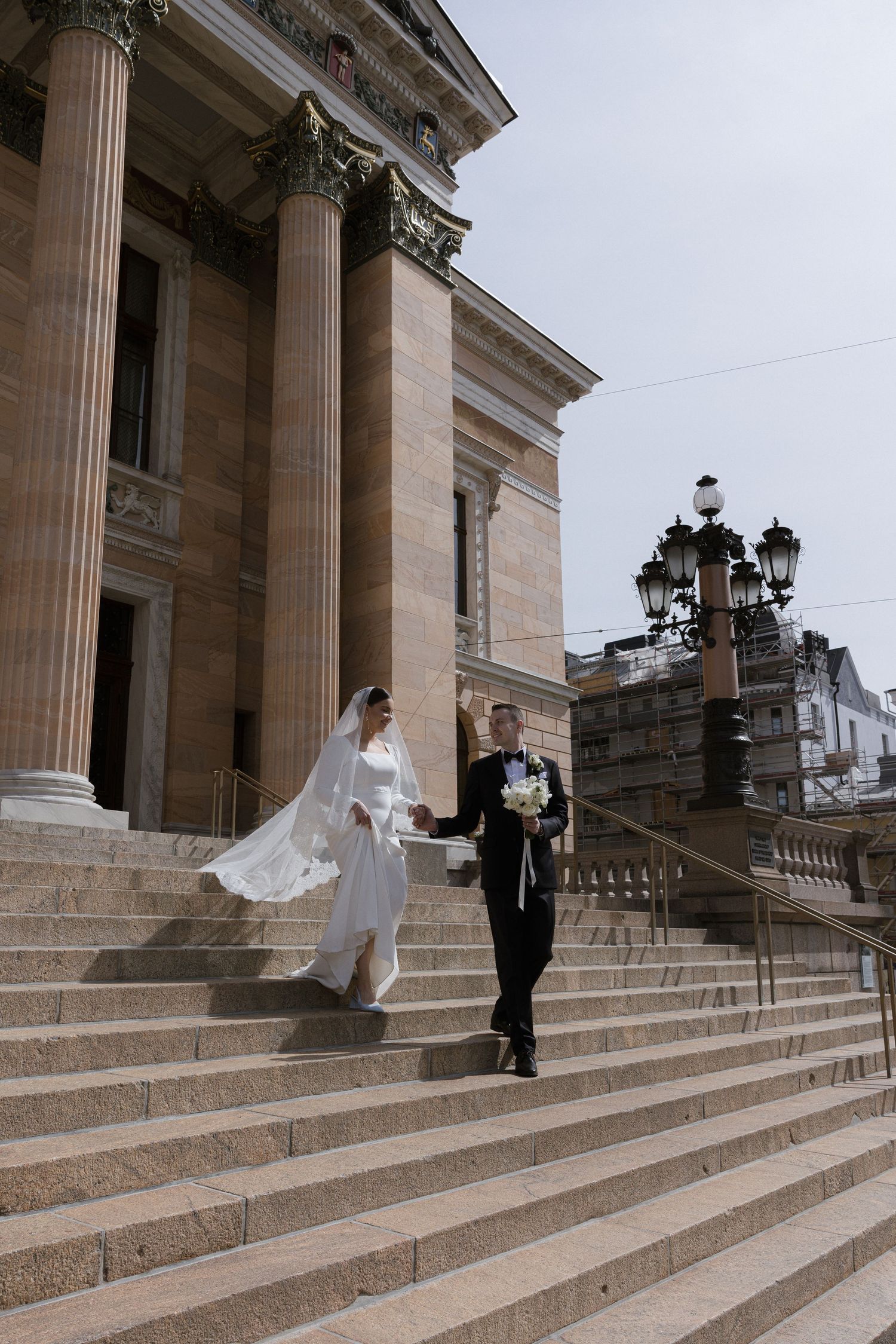 Emotional wedding first look moment between bride and groom. Helsinki wedding photographer