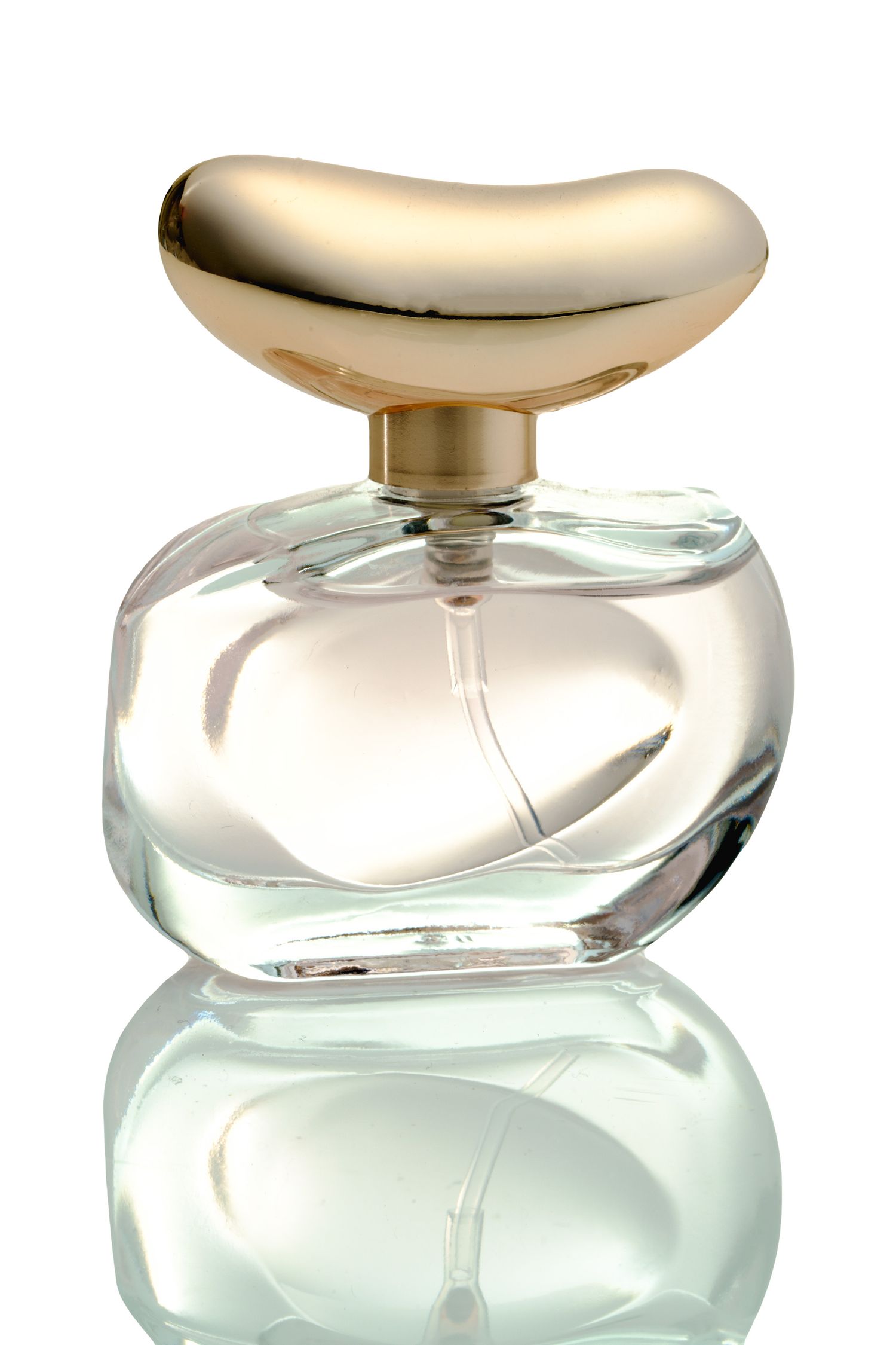 Beauty Product. Glass Perfume reflective surface.