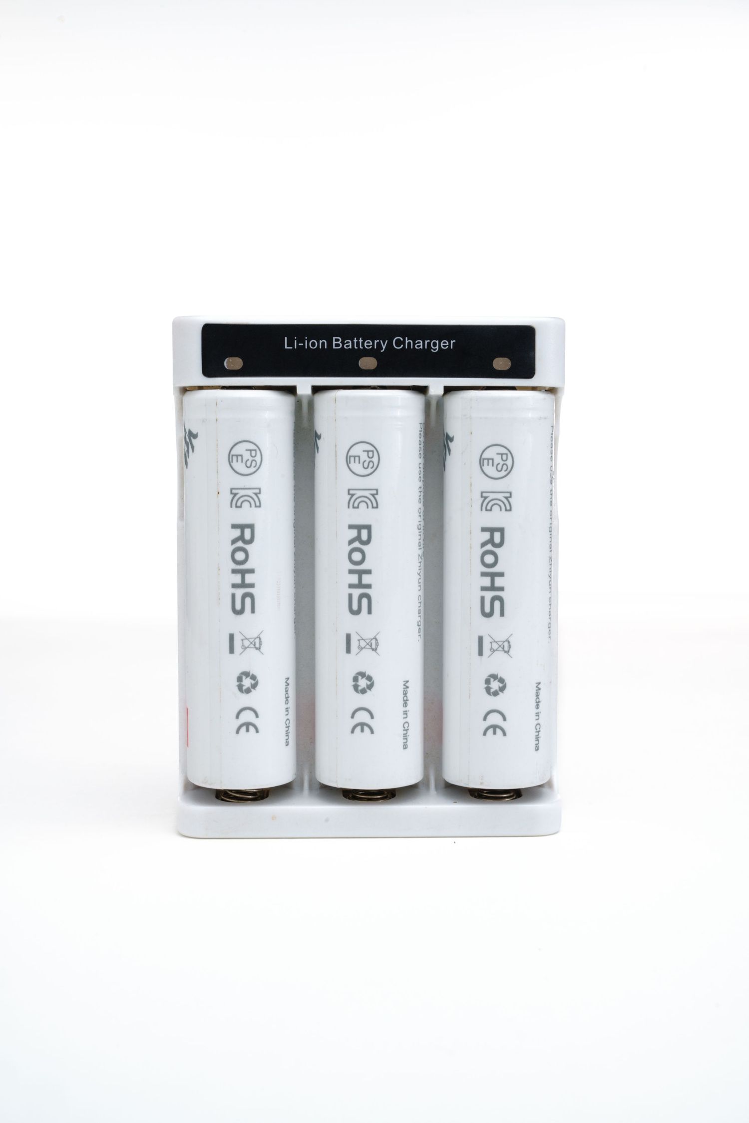 Batteries on white background
