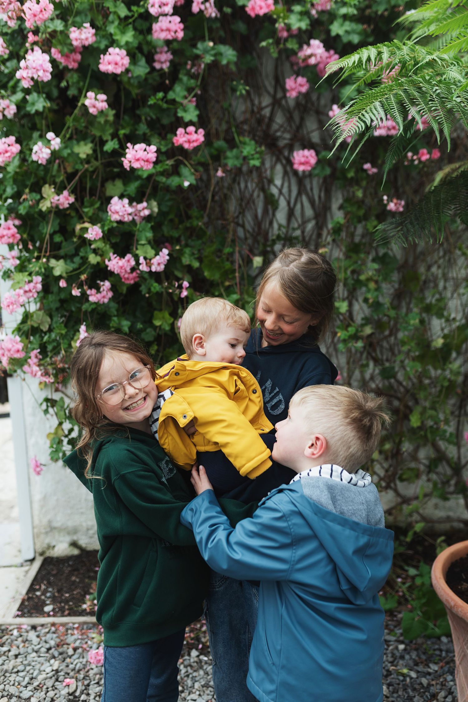 Séance photo famille de quatre enfants