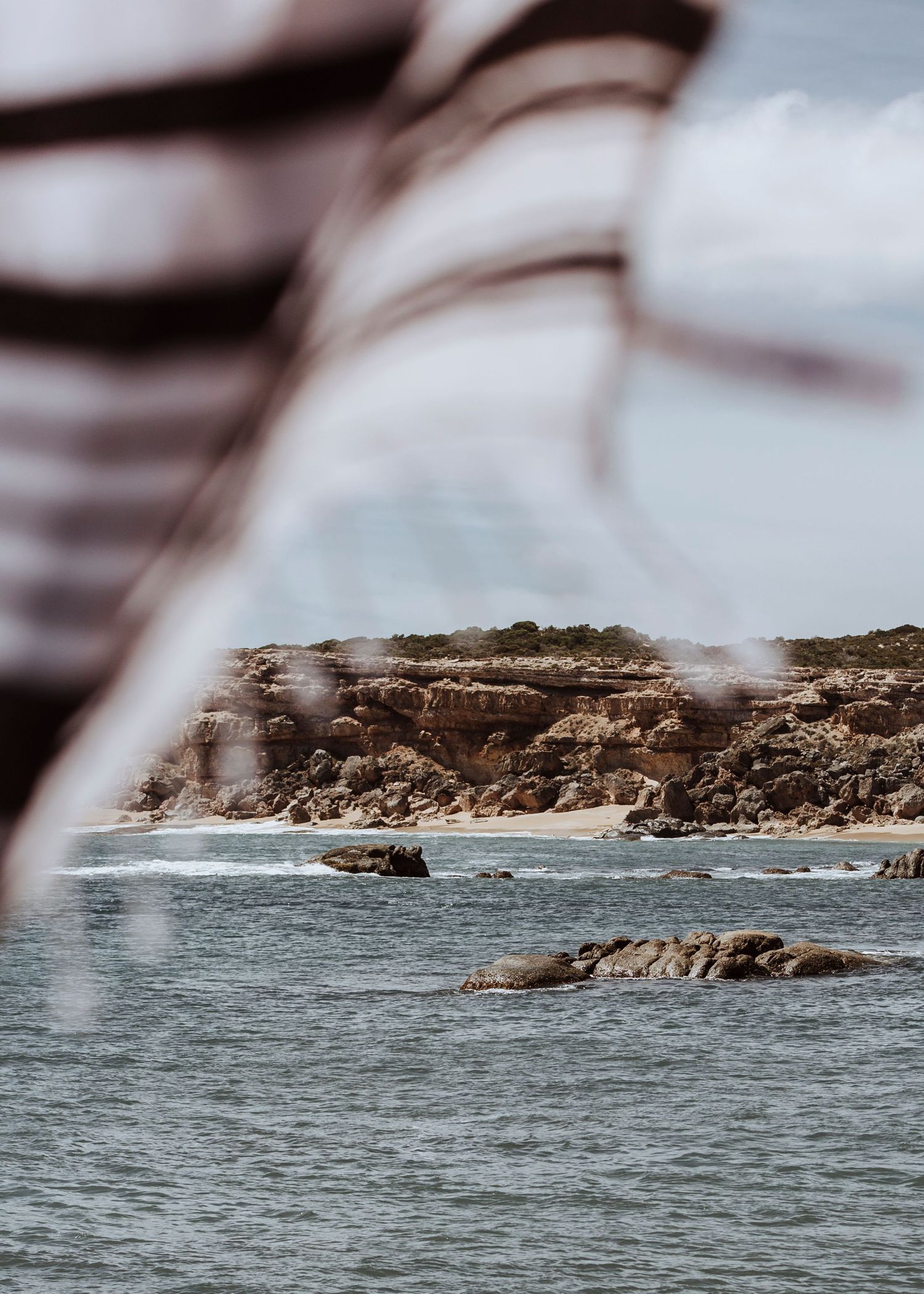 Image of Innes National Park through a towel blowing in the wind