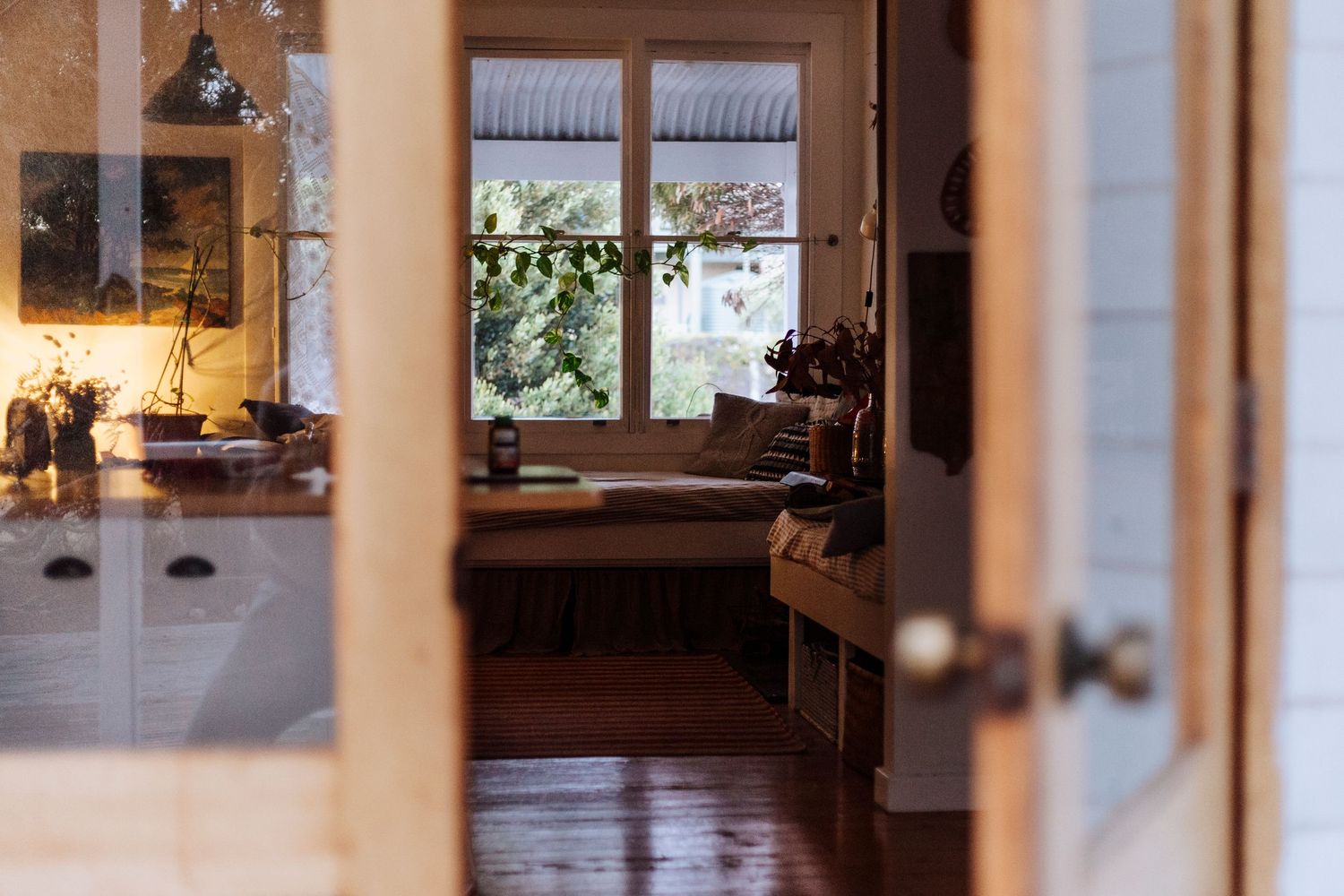 View through the back door of My Sister and The Sea airbnb MARION BAY, Yorke Peninsula