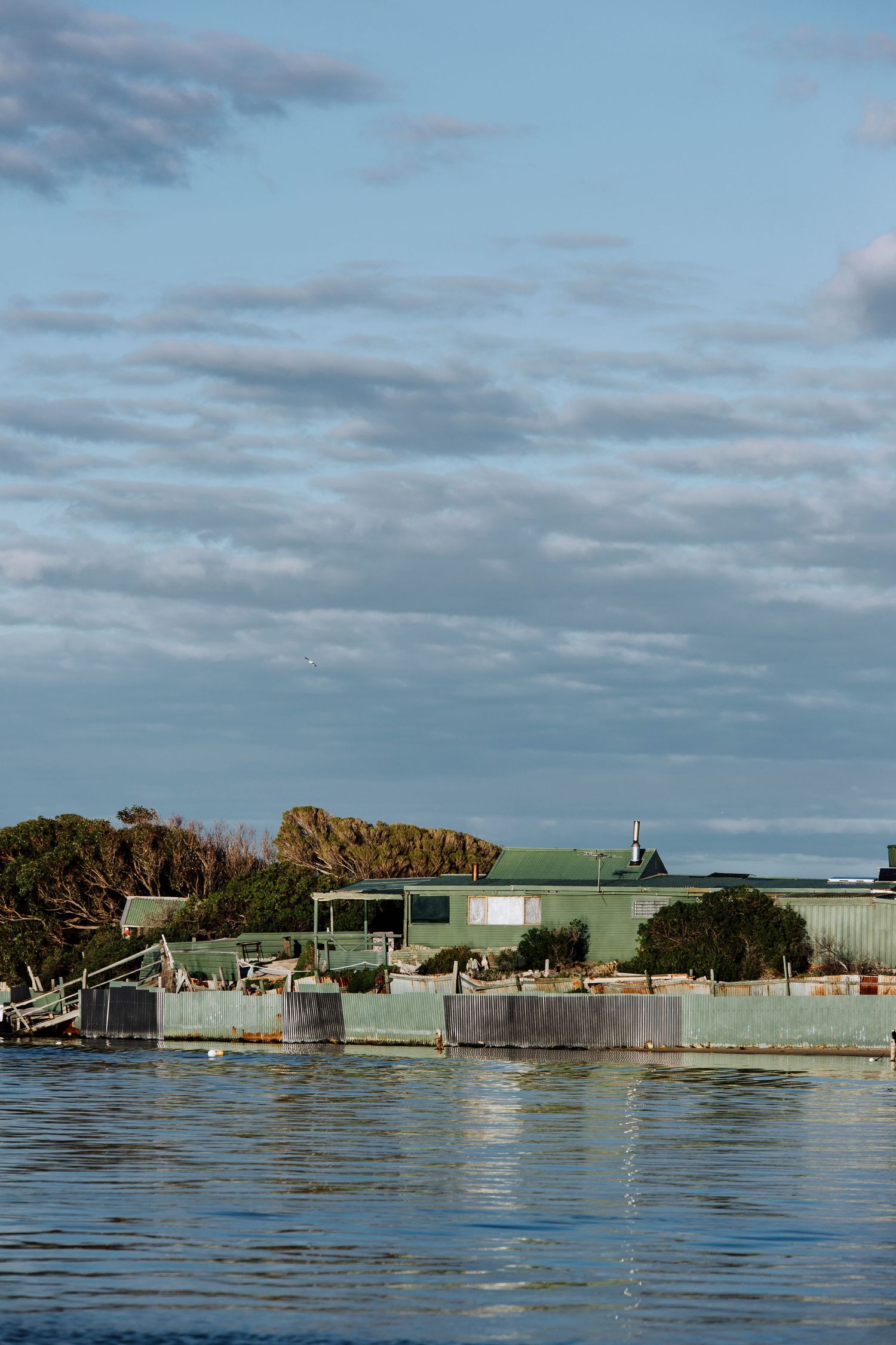 Green shack in the Coorong National Park, South Australia