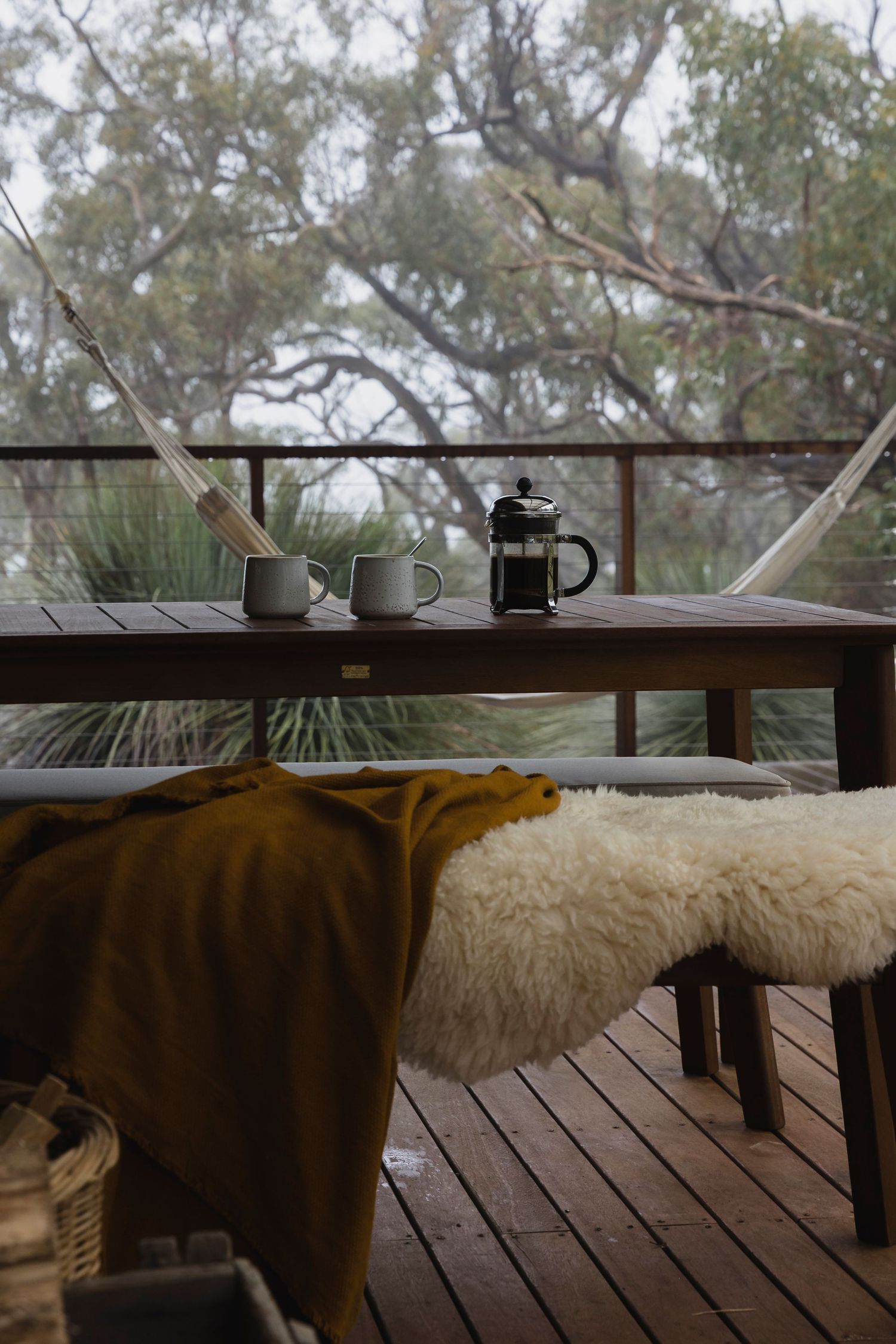 Porch at Grass tree gully airbnb accomodation near Deep Creek, Fleurieu Peninsula South Australia