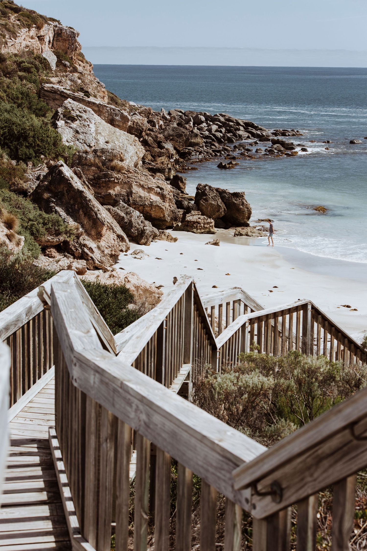 Steps leading down to Shell Beach, Inneston, Yorke Peninsula