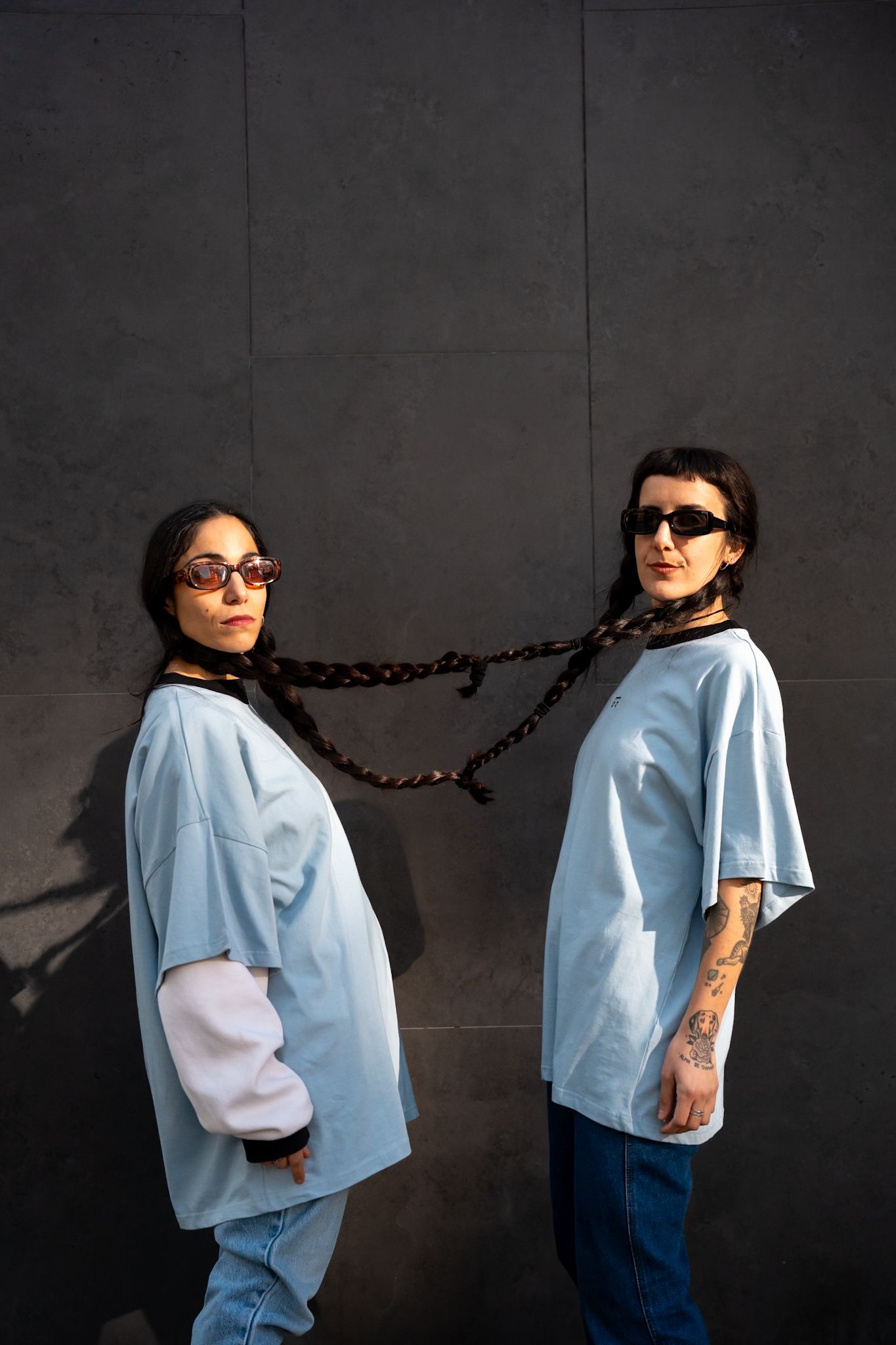 Professional street portrait photograph of two women in Barcelona, Spain by Don Wilson