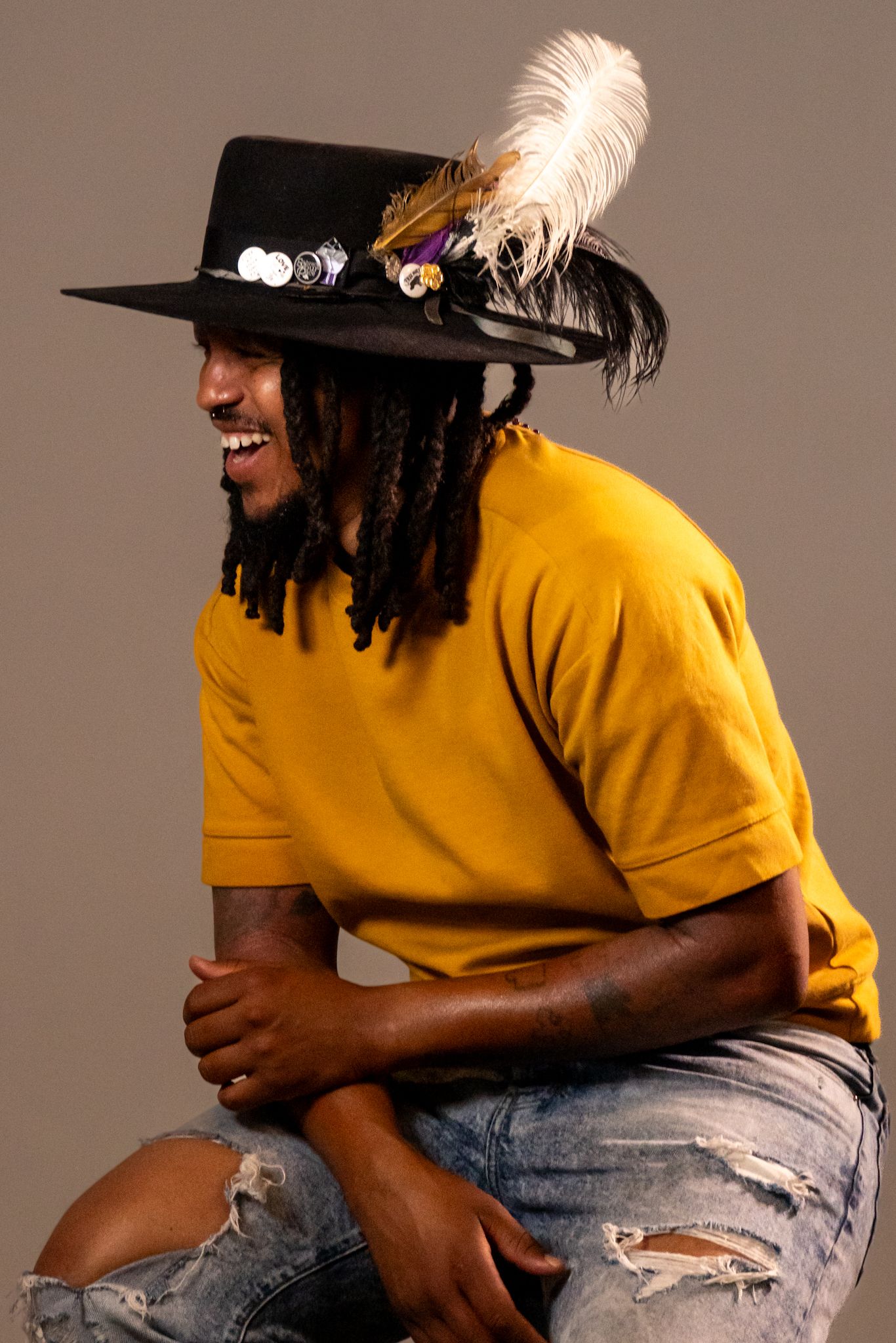 Professional headshot photograph of an artistic man, roller skater, and performer by Don Wilson in California