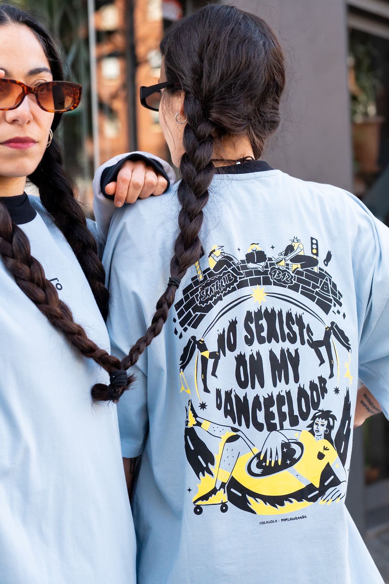 Professional street portrait photograph of two women in Barcelona, Spain by Don Wilson