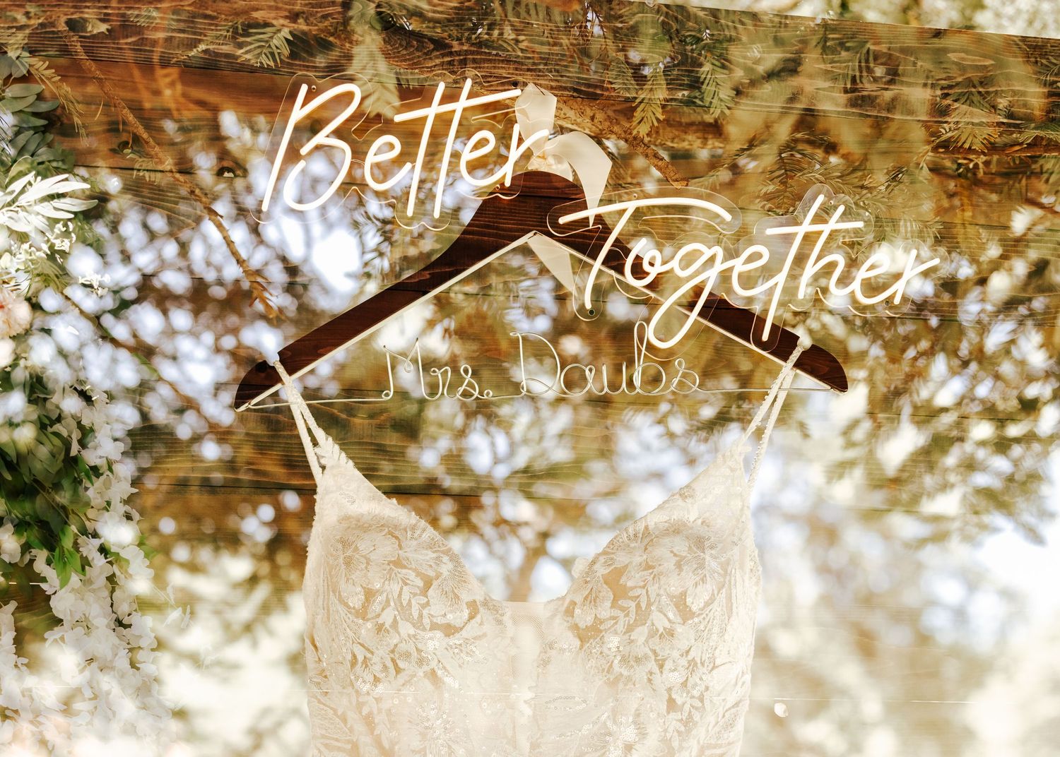 Decorative 'Together' text overlaid on dreamy sunlit background.